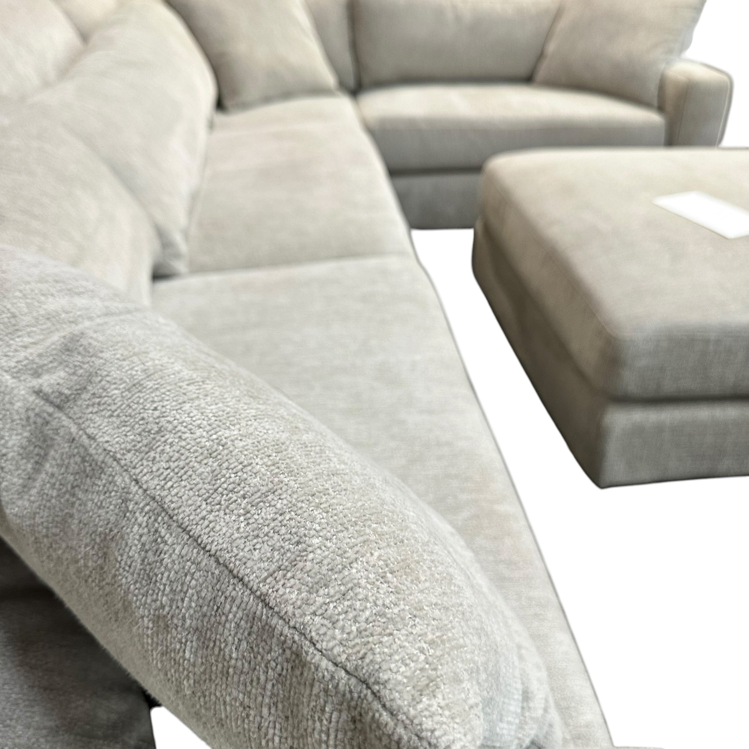 Corner Sectional with Matching Ottoman in Light Gray