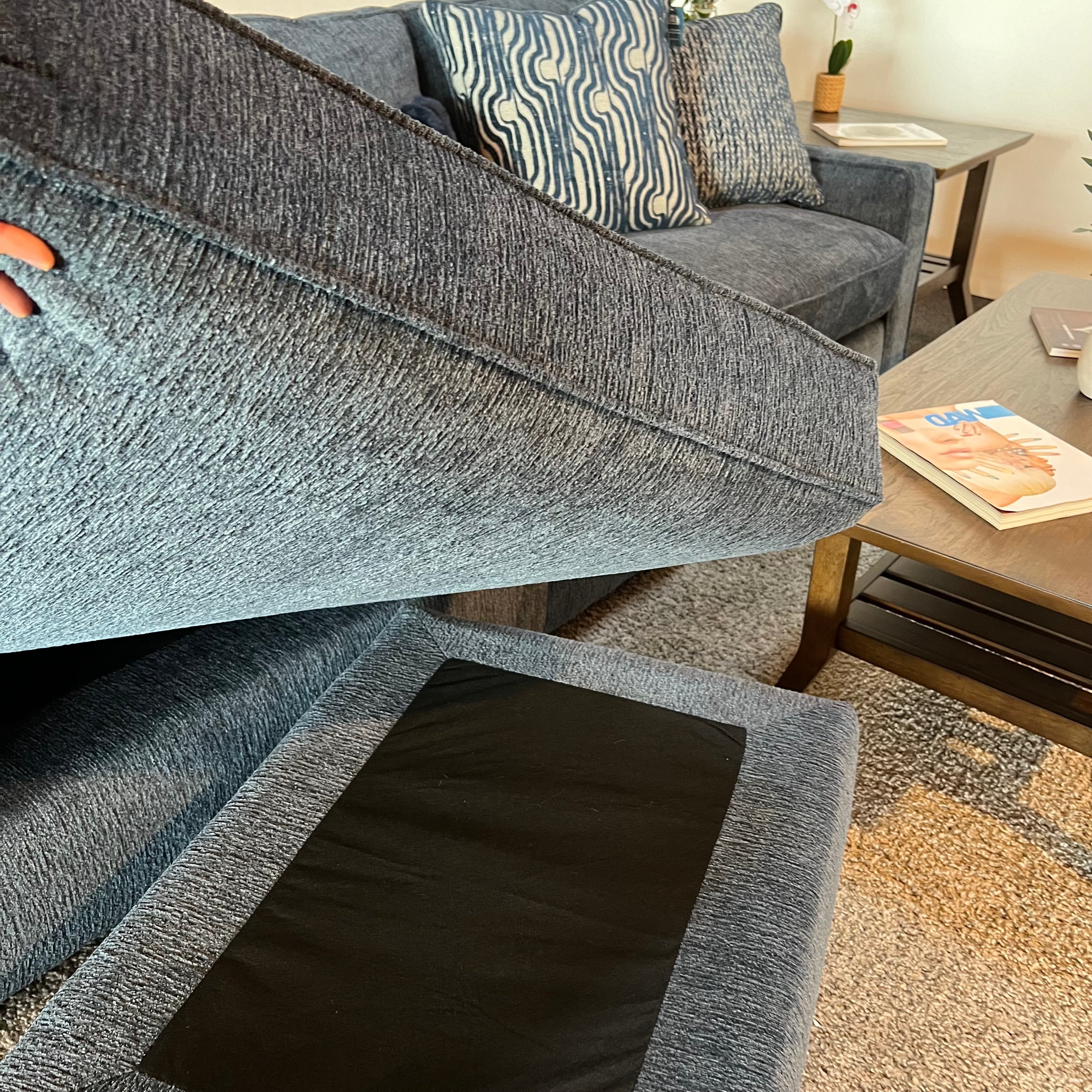 Michigan Sectional Sofa With Reversible Chaise in Blue