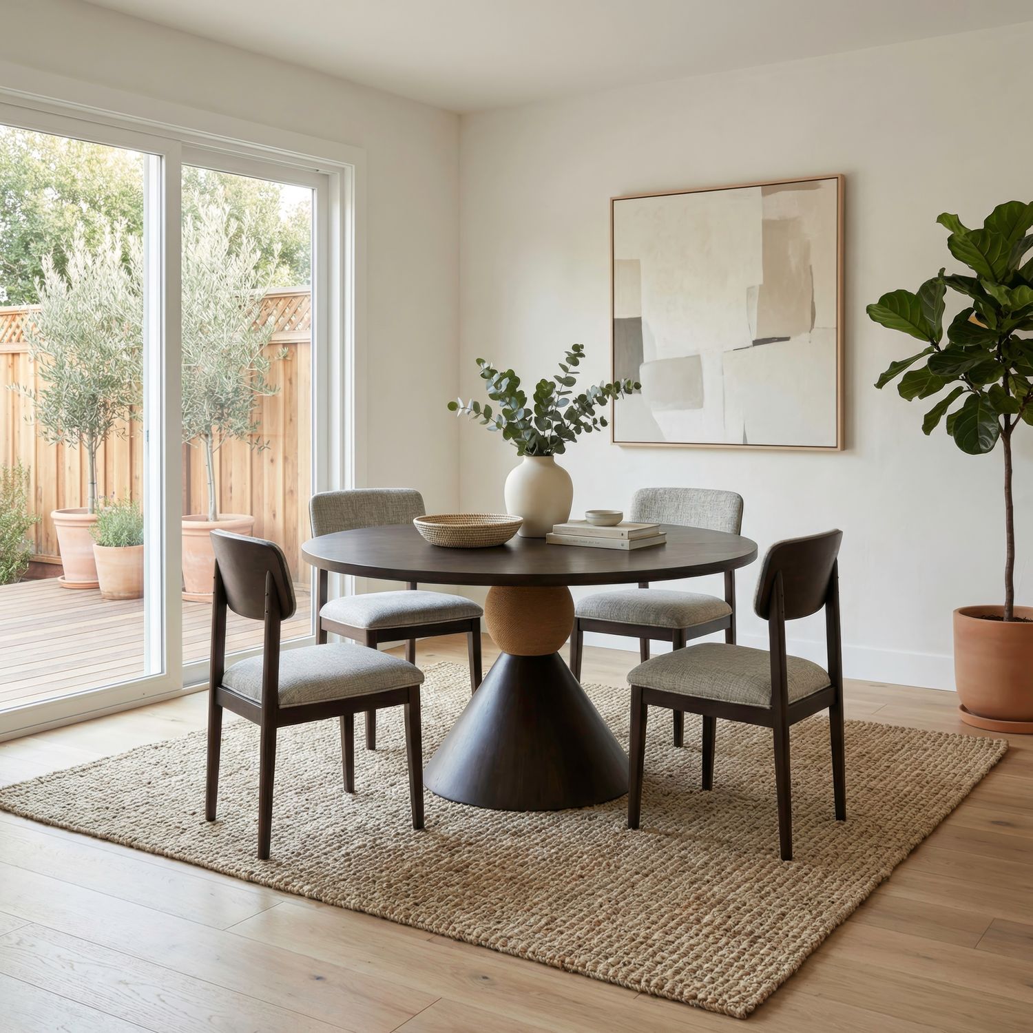 5 Piece Round Ped Table Set