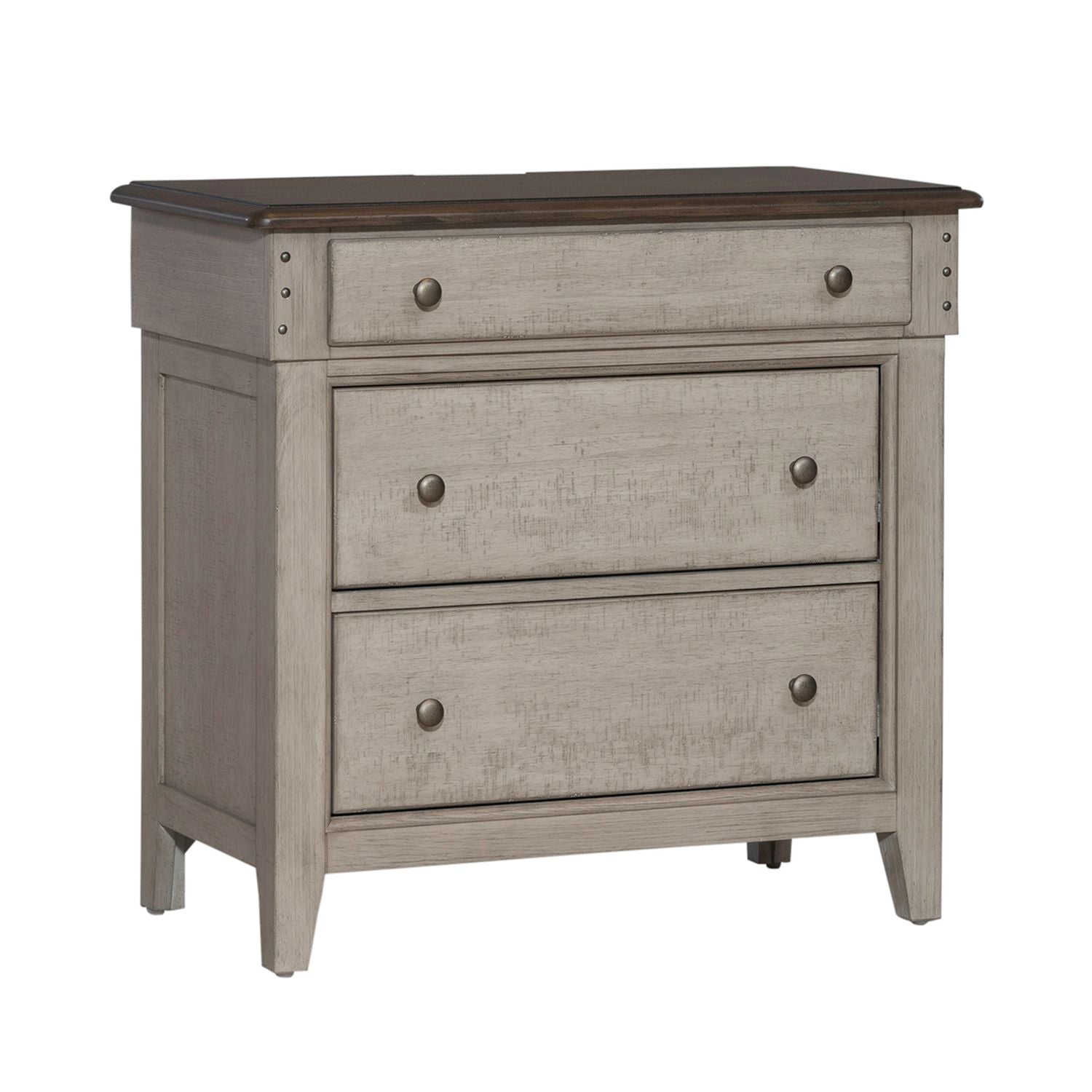 3 Drawer Bedside Chest w/ Charging Station