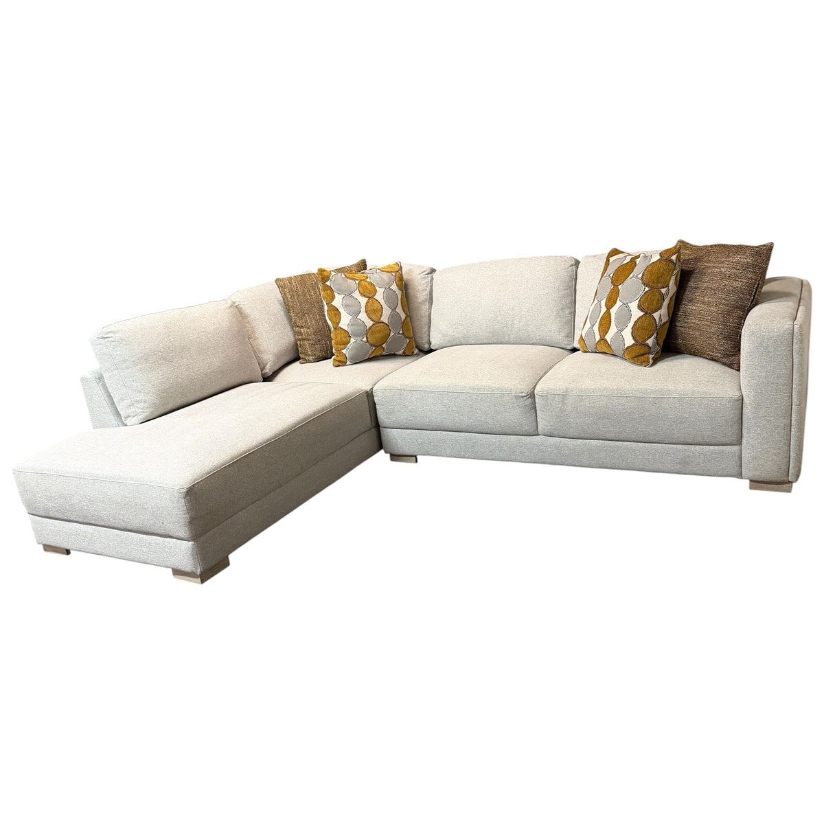 Light Gray LAF Bumper Chaise Sectional