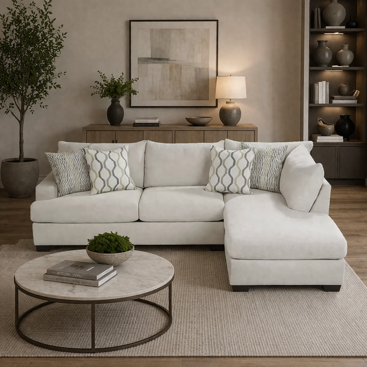 Sandburg Sectional with Bumper Chaise