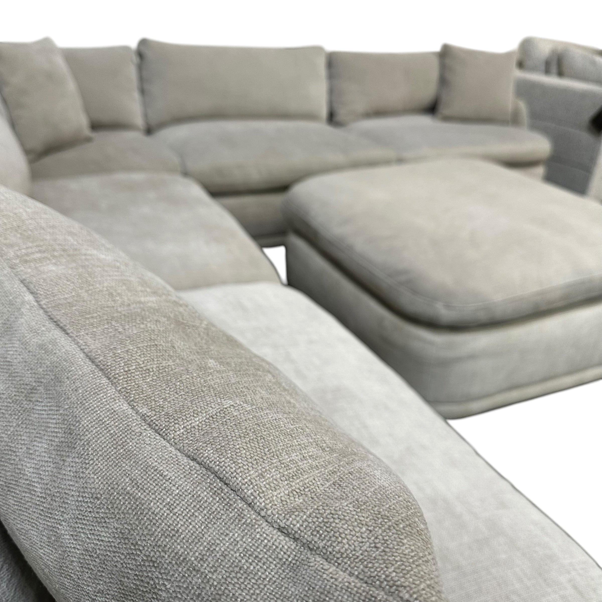 Modular 6 Pc Sectional Cloud Sofa in Gray
