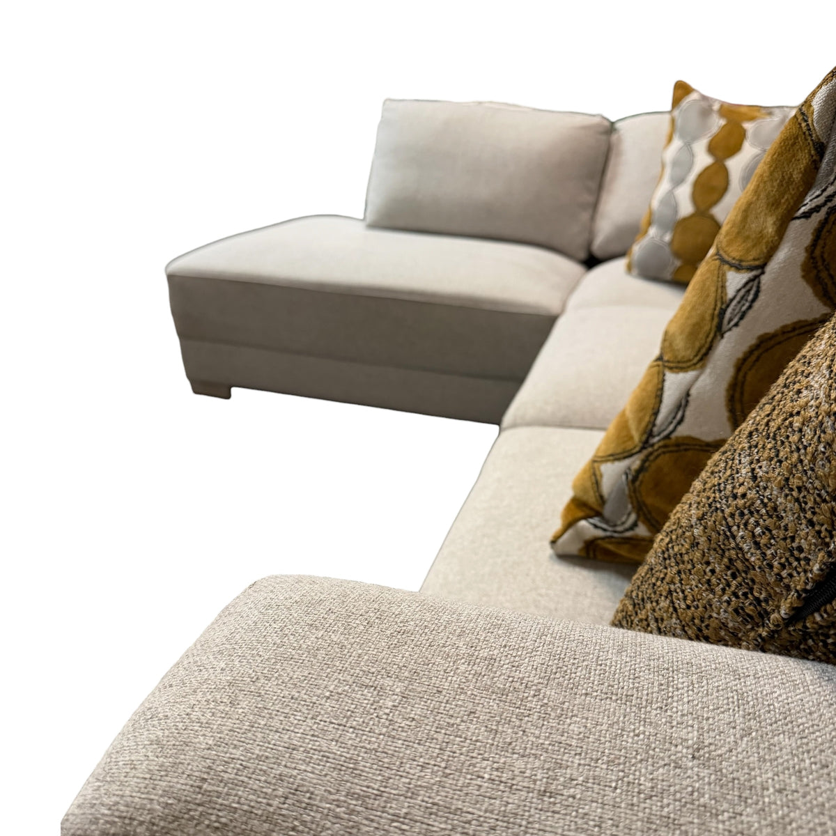 Light Gray LAF Bumper Chaise Sectional