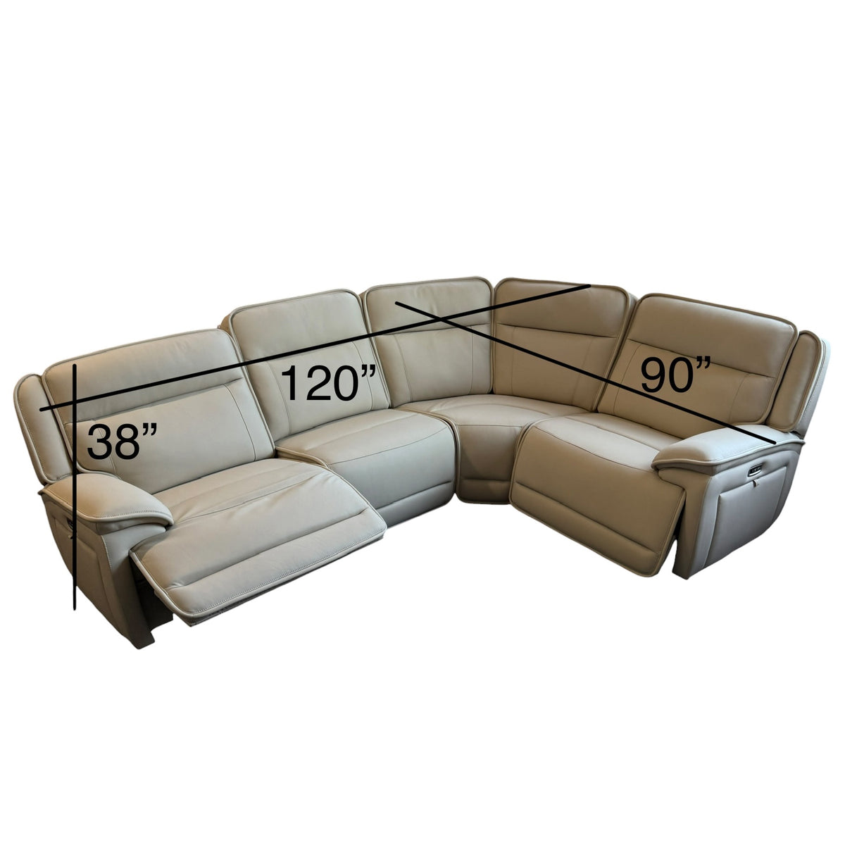 Madison 4 Pc Leather Reclining Sectional