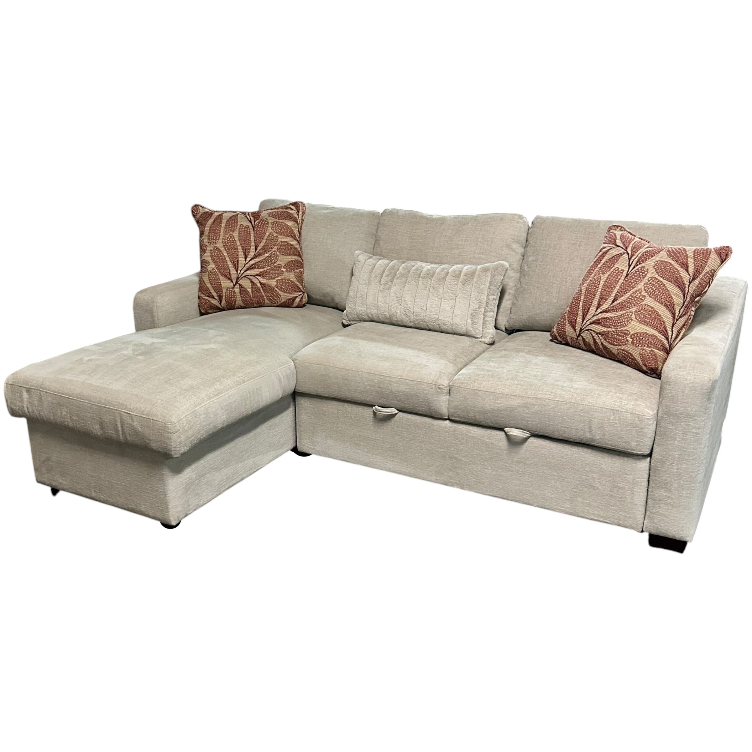 Pop Out Sleeper Sectional with Reversible Storage Chaise