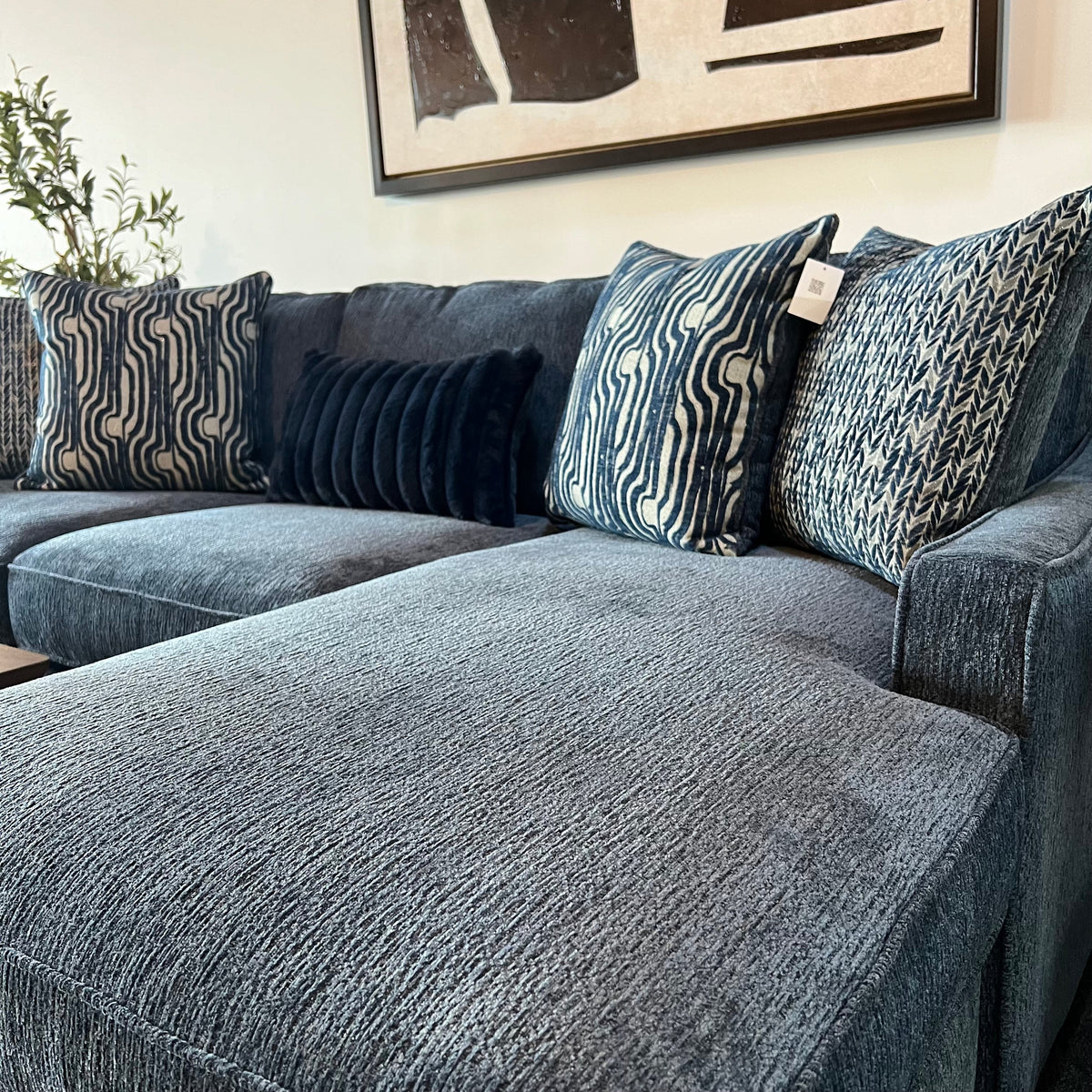 Michigan Sectional Sofa With Reversible Chaise in Blue