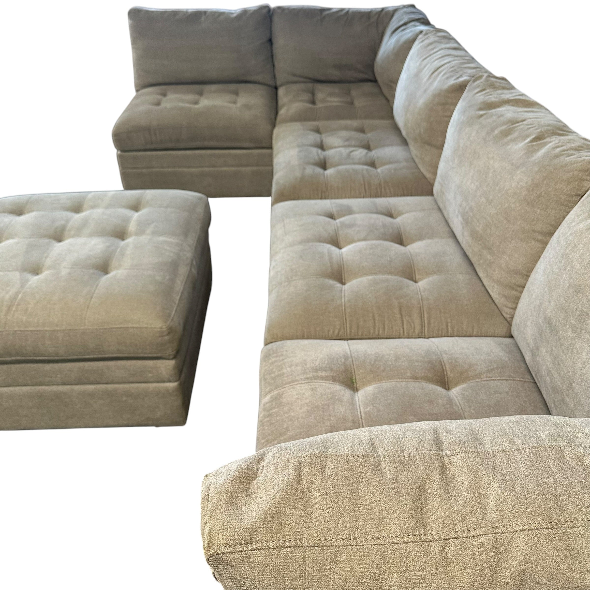 Modular 6 Pc Sectional with Matching Storage Ottoman