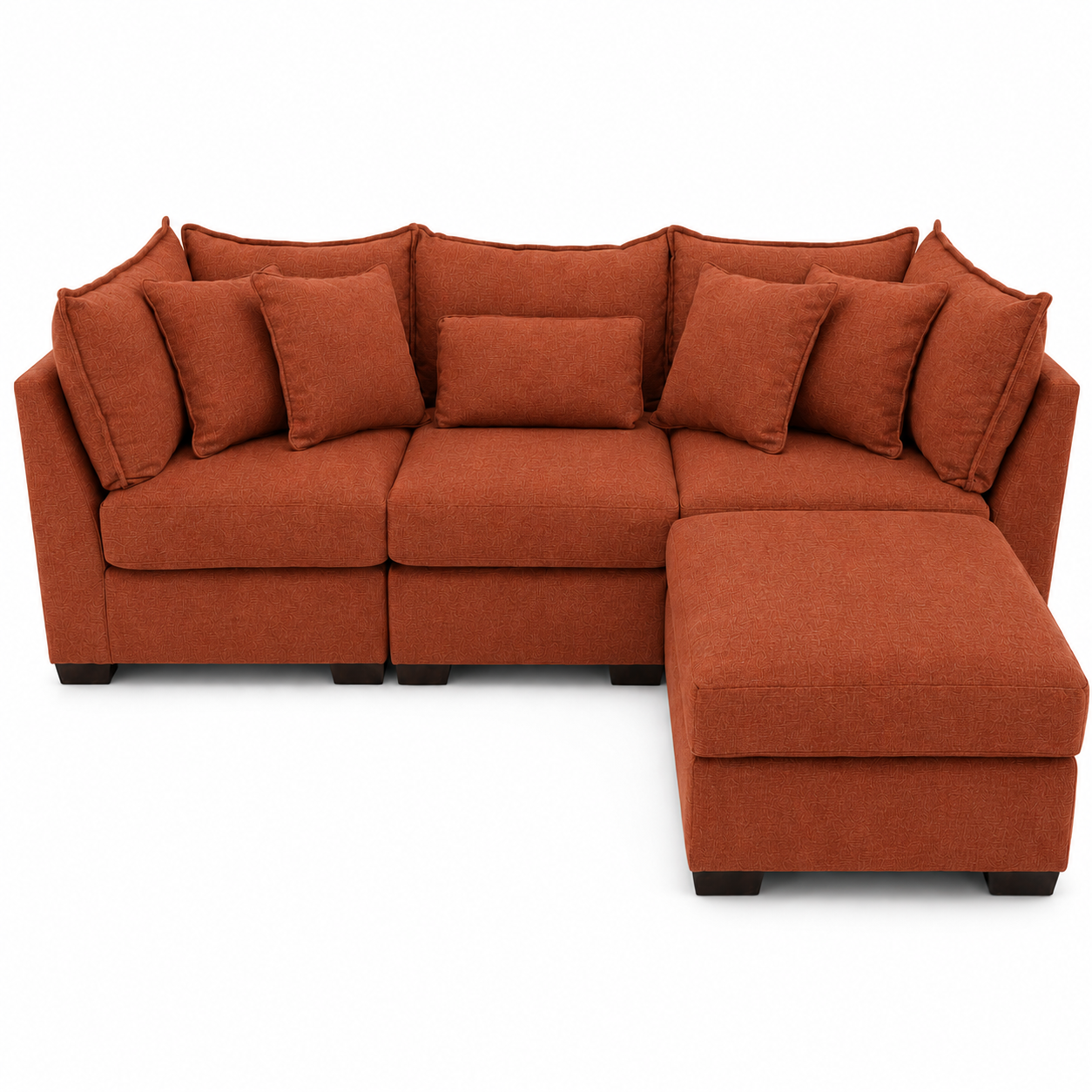 Alina 3 Pc Sofa with Storage Ottoman in Ivory