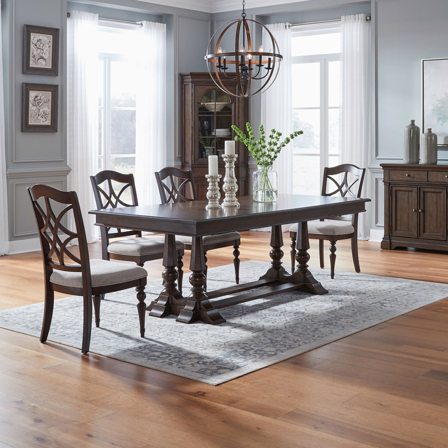 5 Piece Trestle Table Set