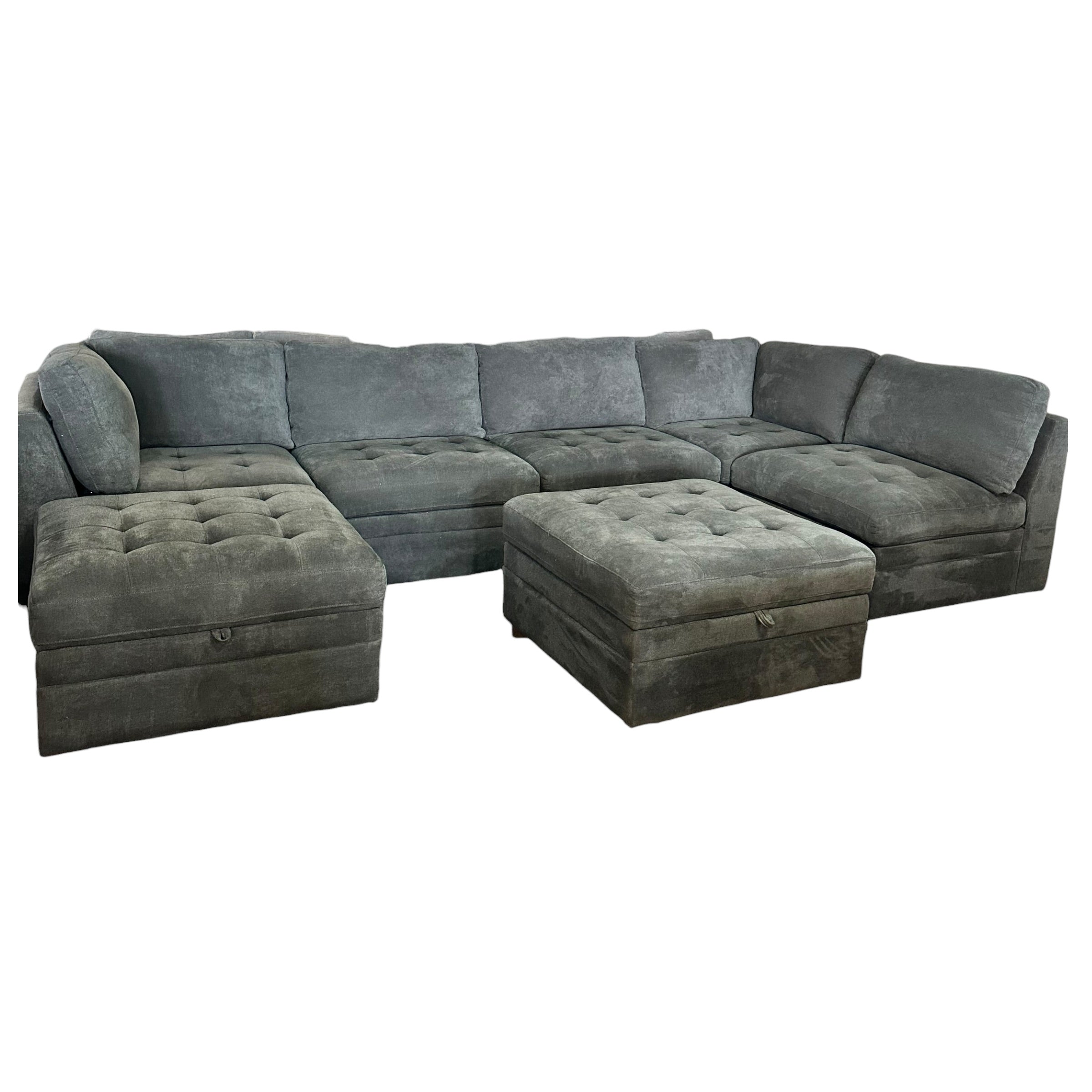 Modular 7 Piece Sectional with Two Ottomans