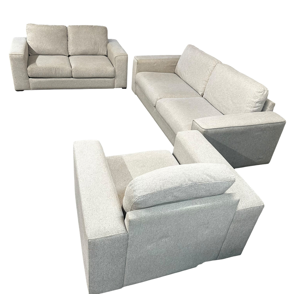 3 Piece Living Room Set in Light Gray