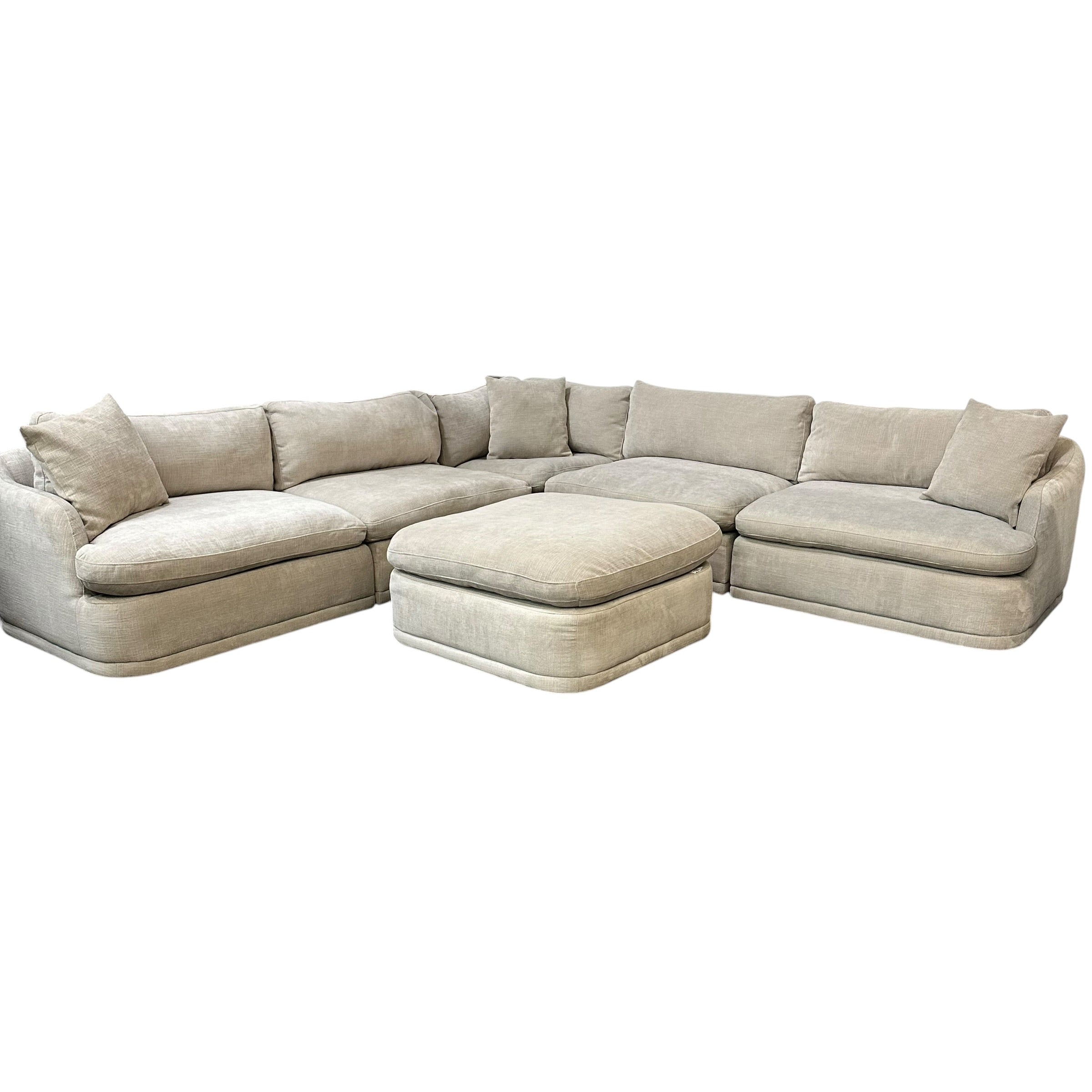 Modular 6 Pc Sectional Cloud Sofa in Gray