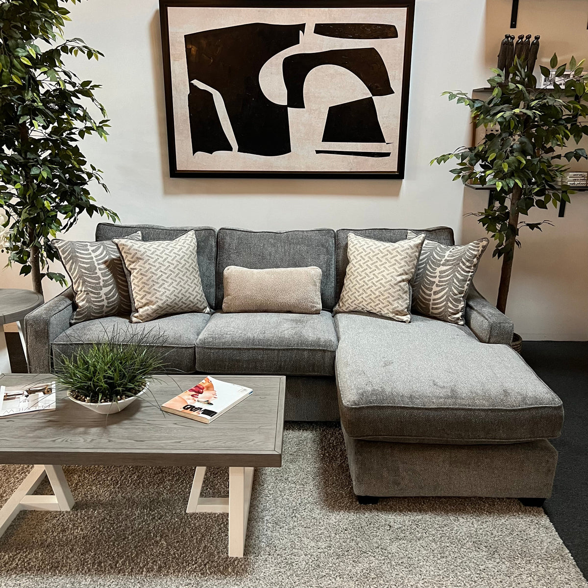 Slate Sectional Sofa with Reversible Chaise