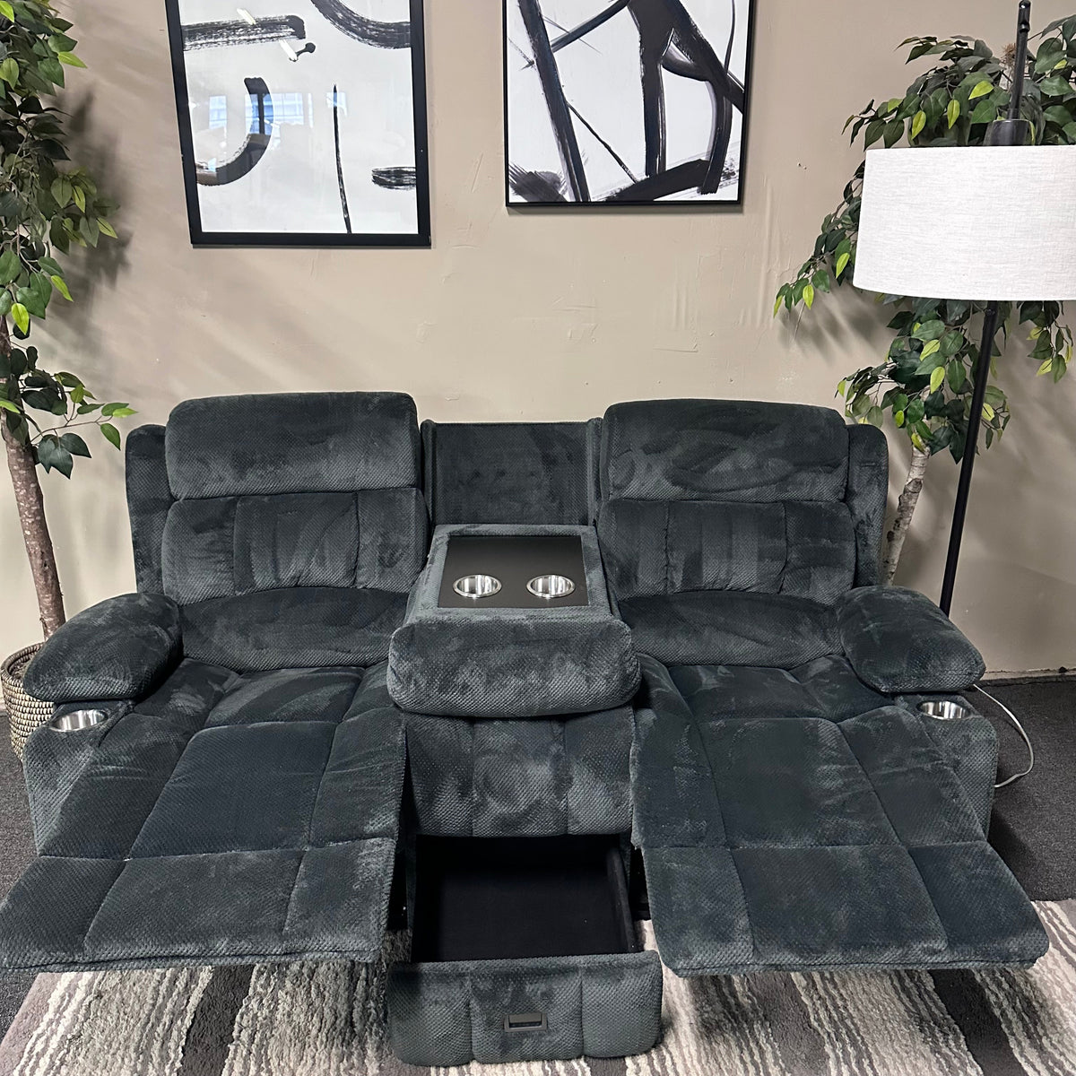 Recliner Sofa Charcoal Gray