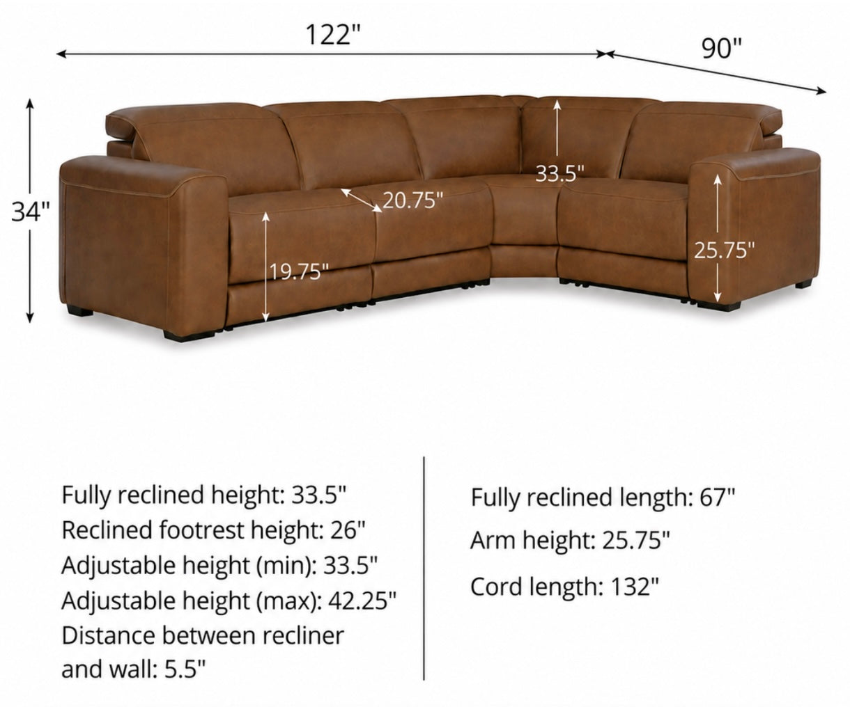 Romy Electric Recliner Modular Sectional in Leather