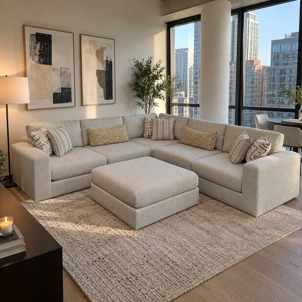 Mason Modular 5-Piece Corner Sectional with Ottoman