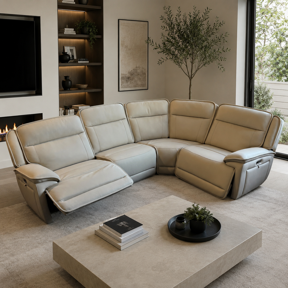 Madison 4 Pc Leather Reclining Sectional