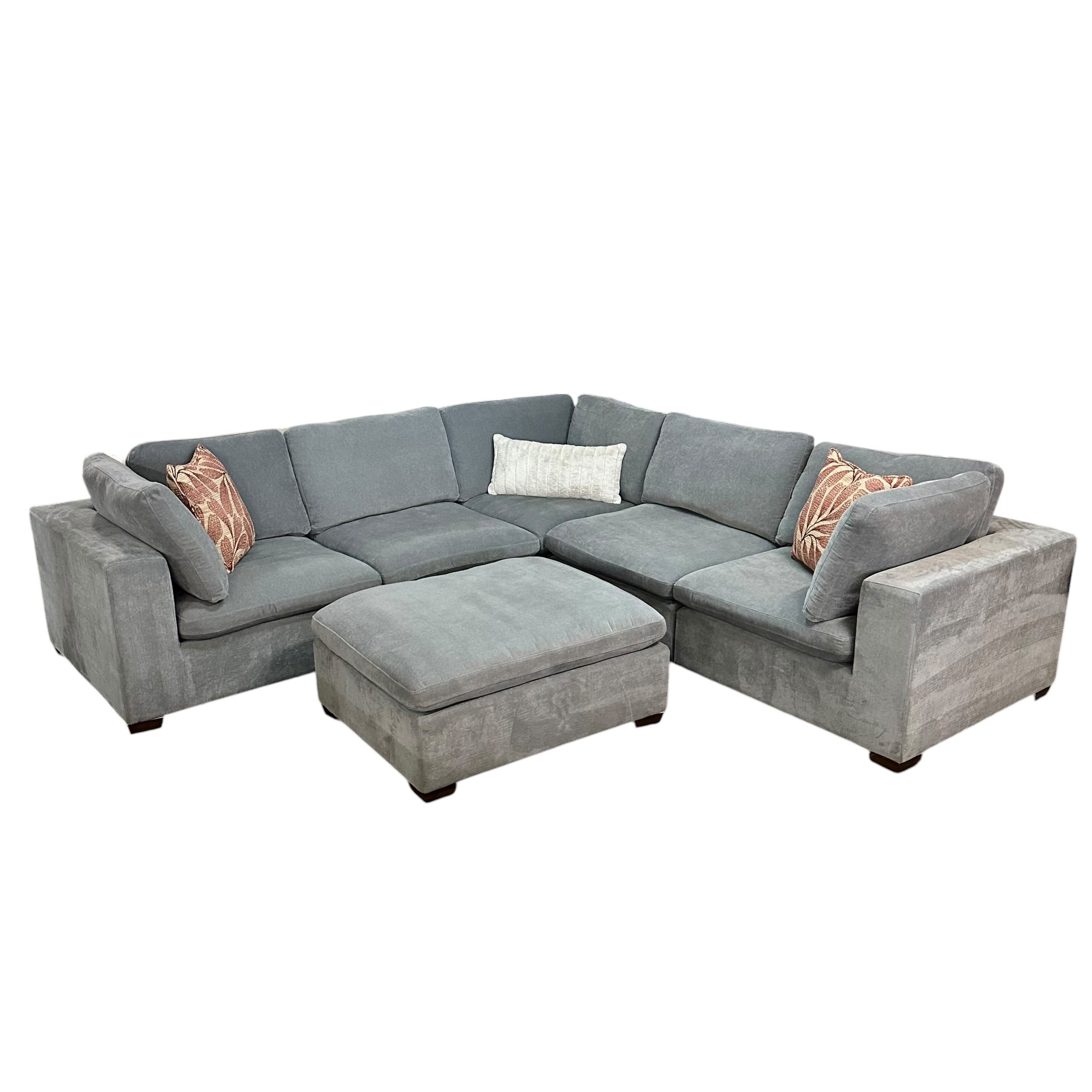 Modular 6 Pc Sectional with Matching Ottoman