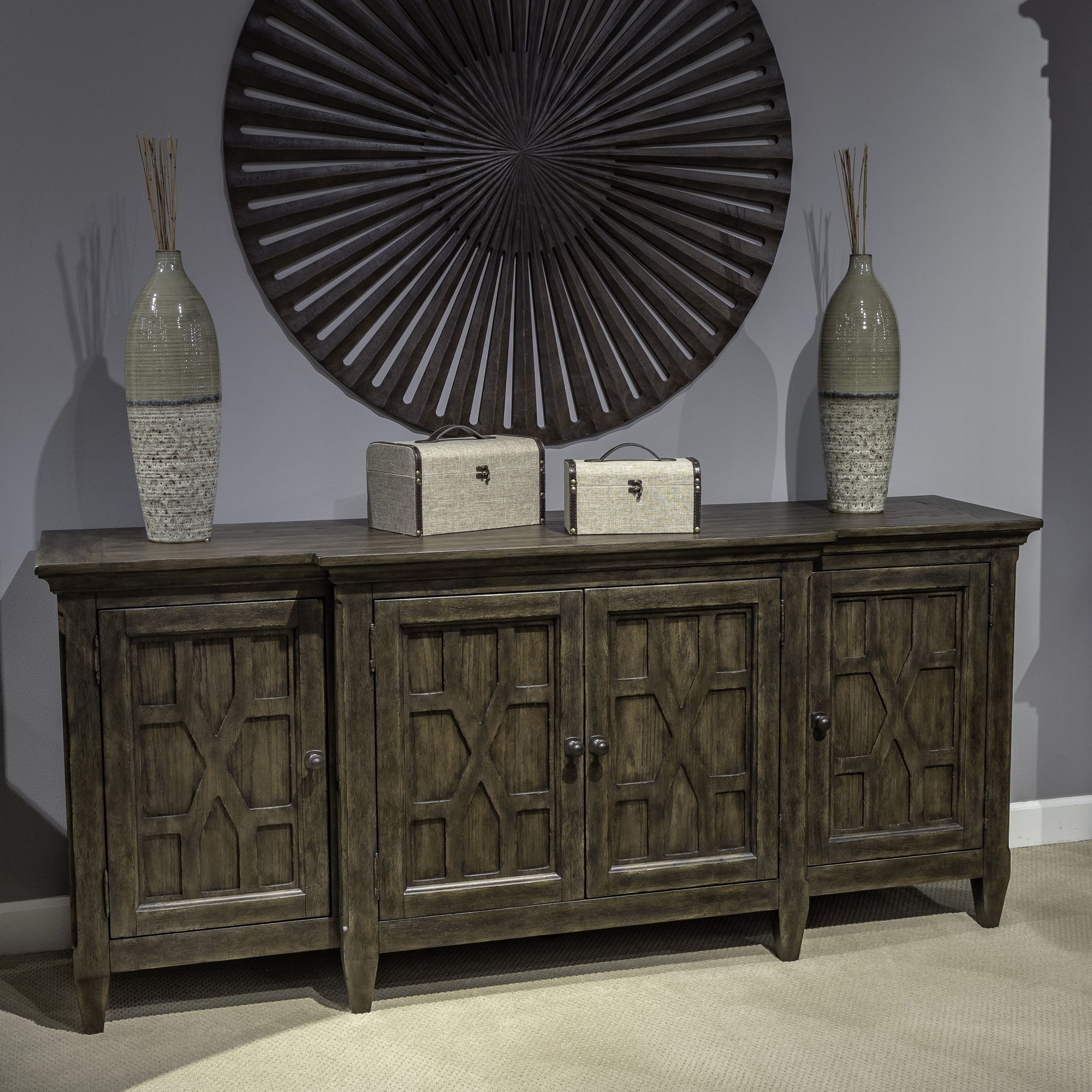 Paradise Valley - 76" TV Console - Saddle Brown