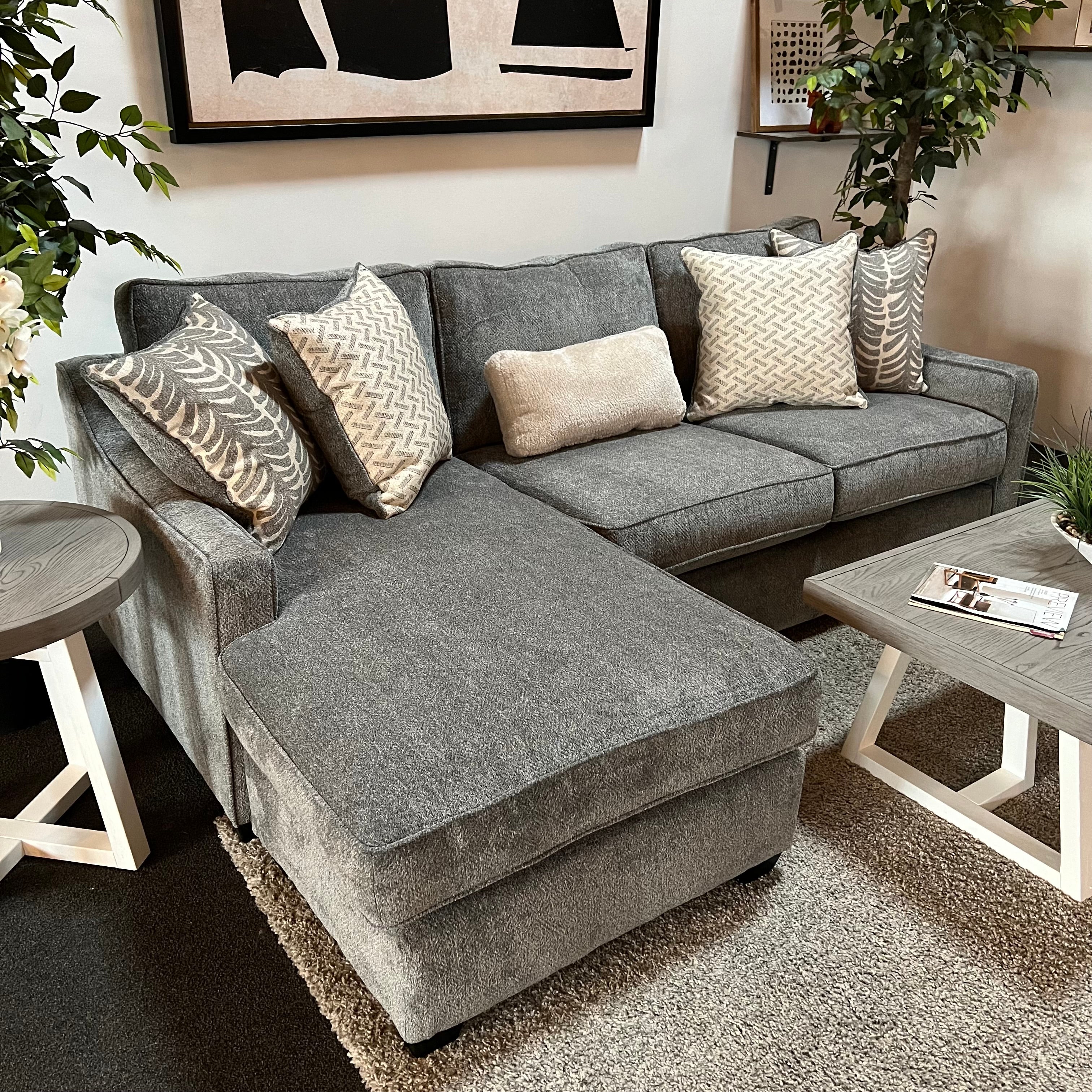 Slate Sectional Sofa with Reversible Chaise