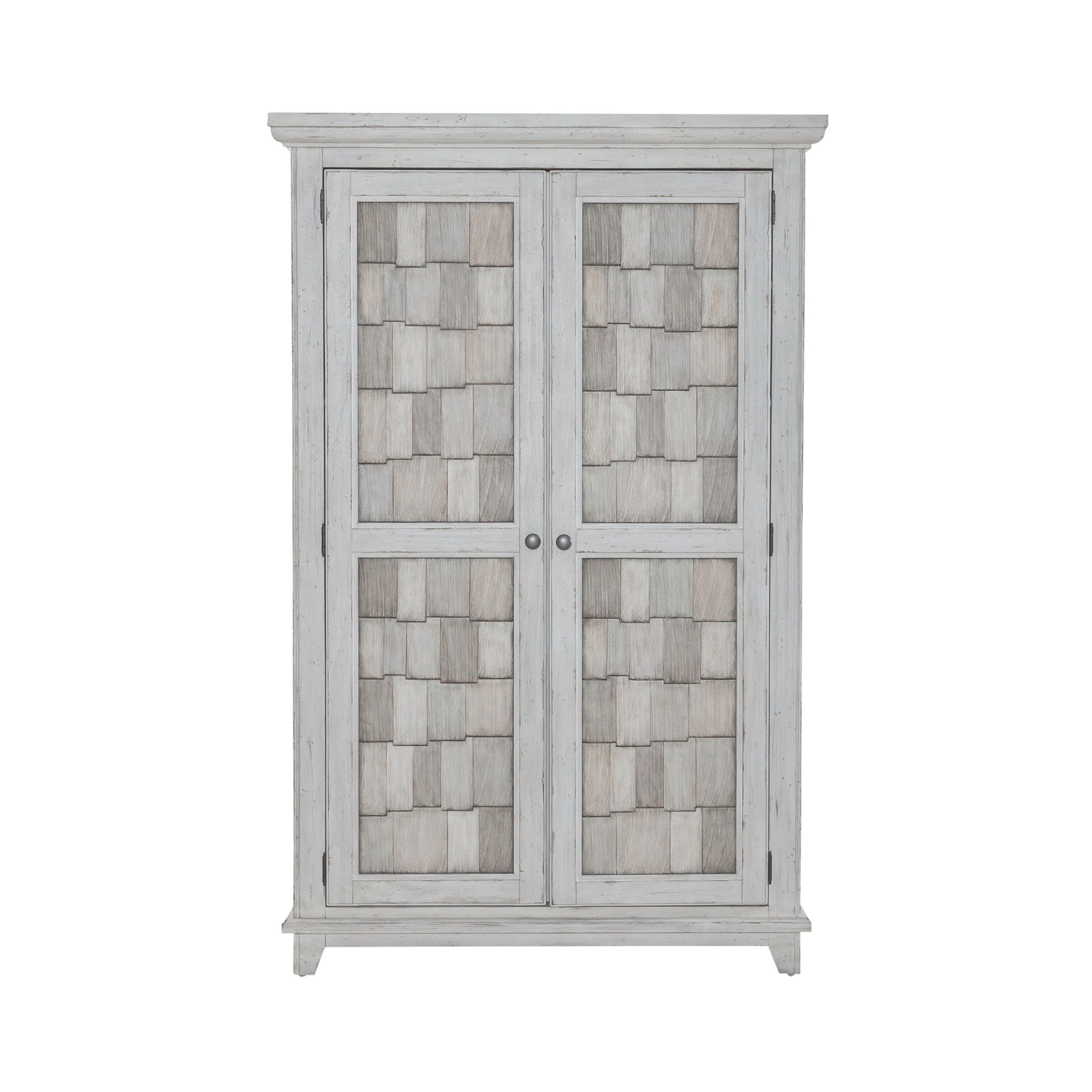River Place - Armoire - Riverstone White & Tobacco