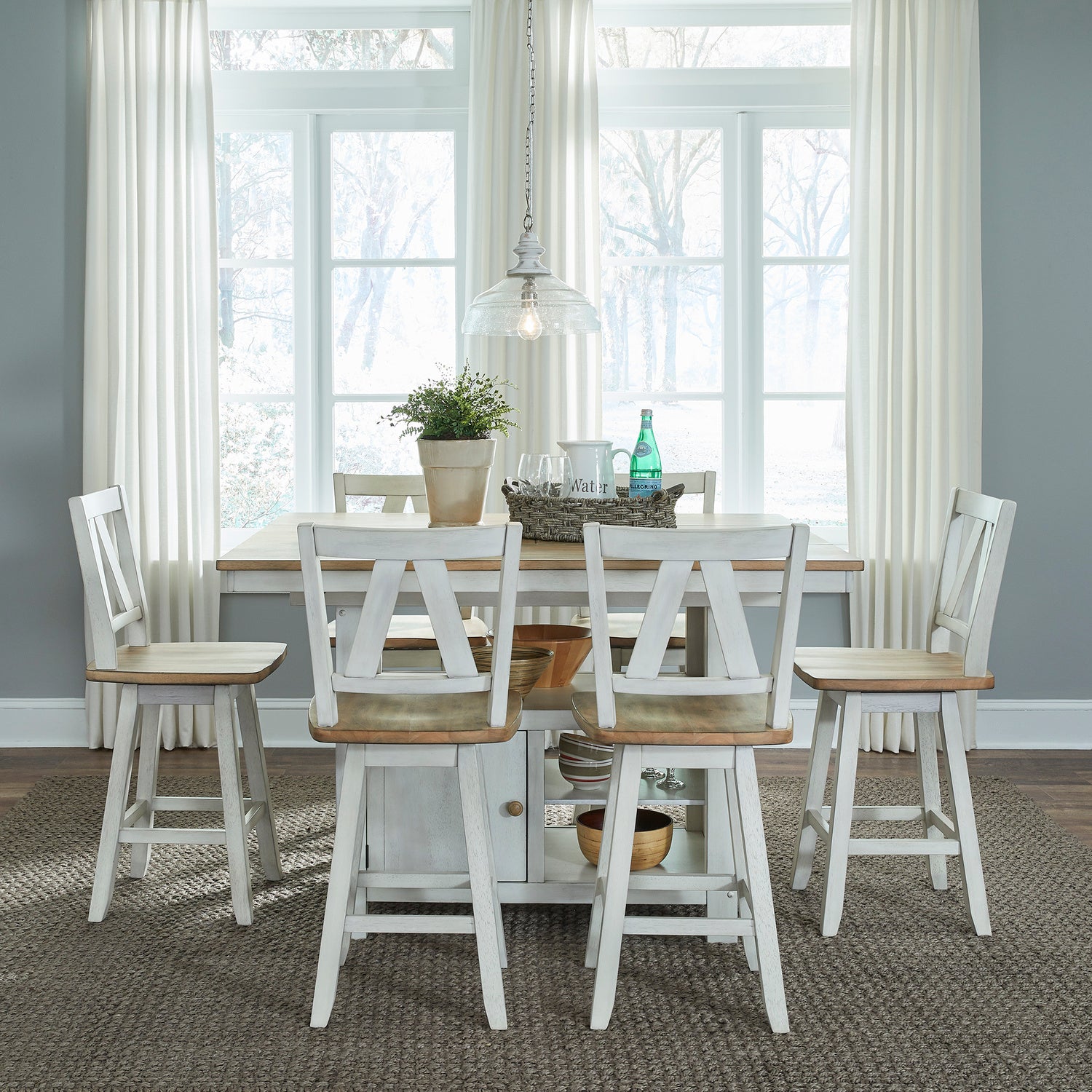 Lindsey Farm 7 Piece Gathering Table Set