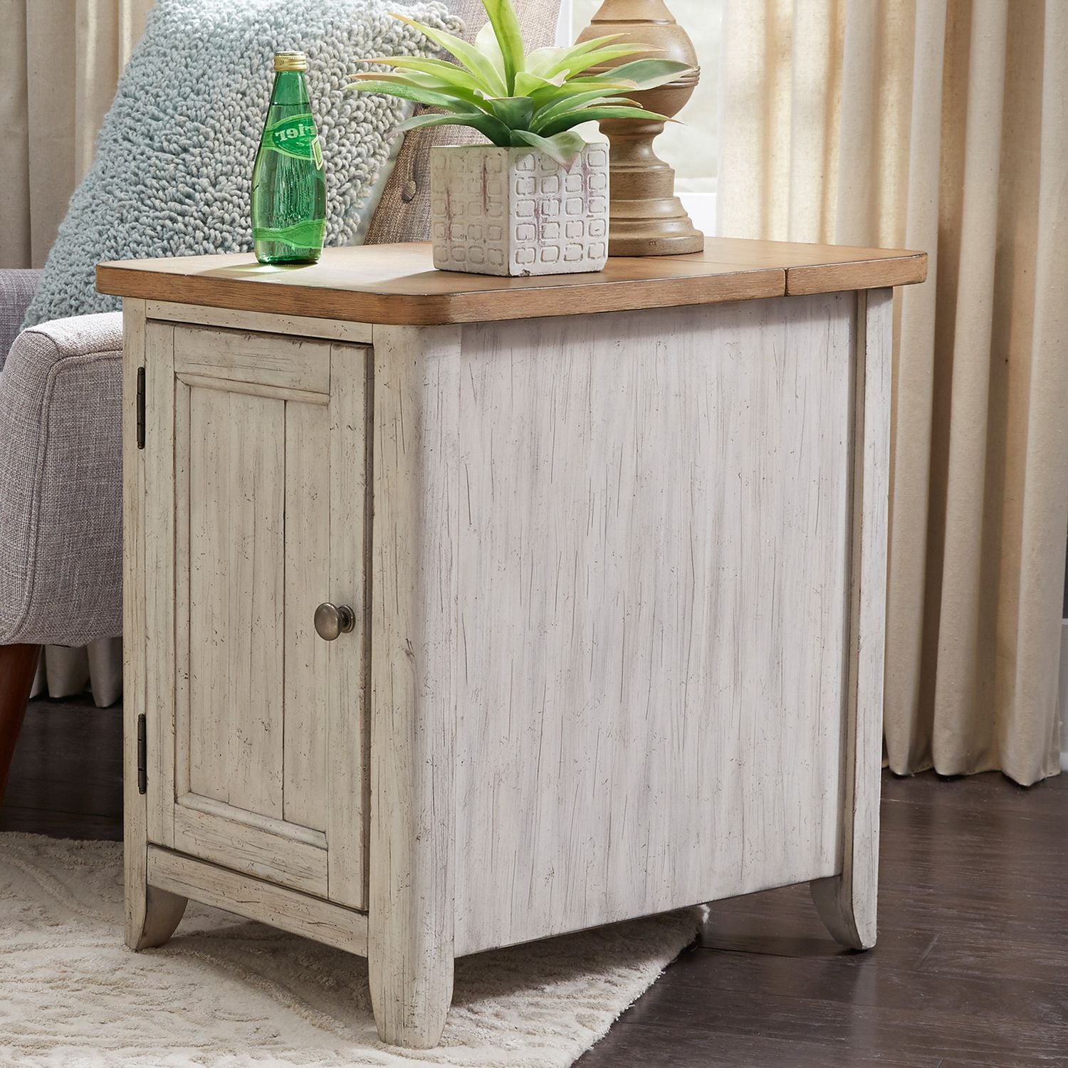 Door Chair Side Table w/ Charging Station