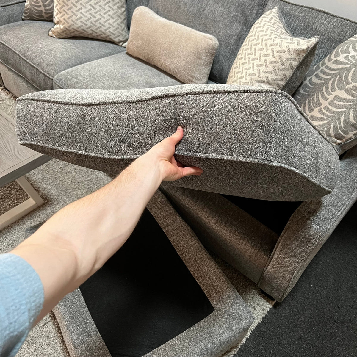 Slate Sectional Sofa with Reversible Chaise