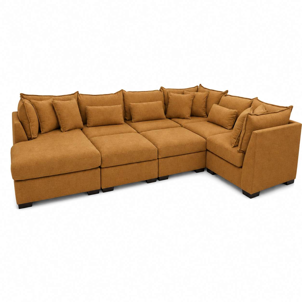 Alina 6 Pc Left Chaise U Shape Sectional with Double Storage Chaise