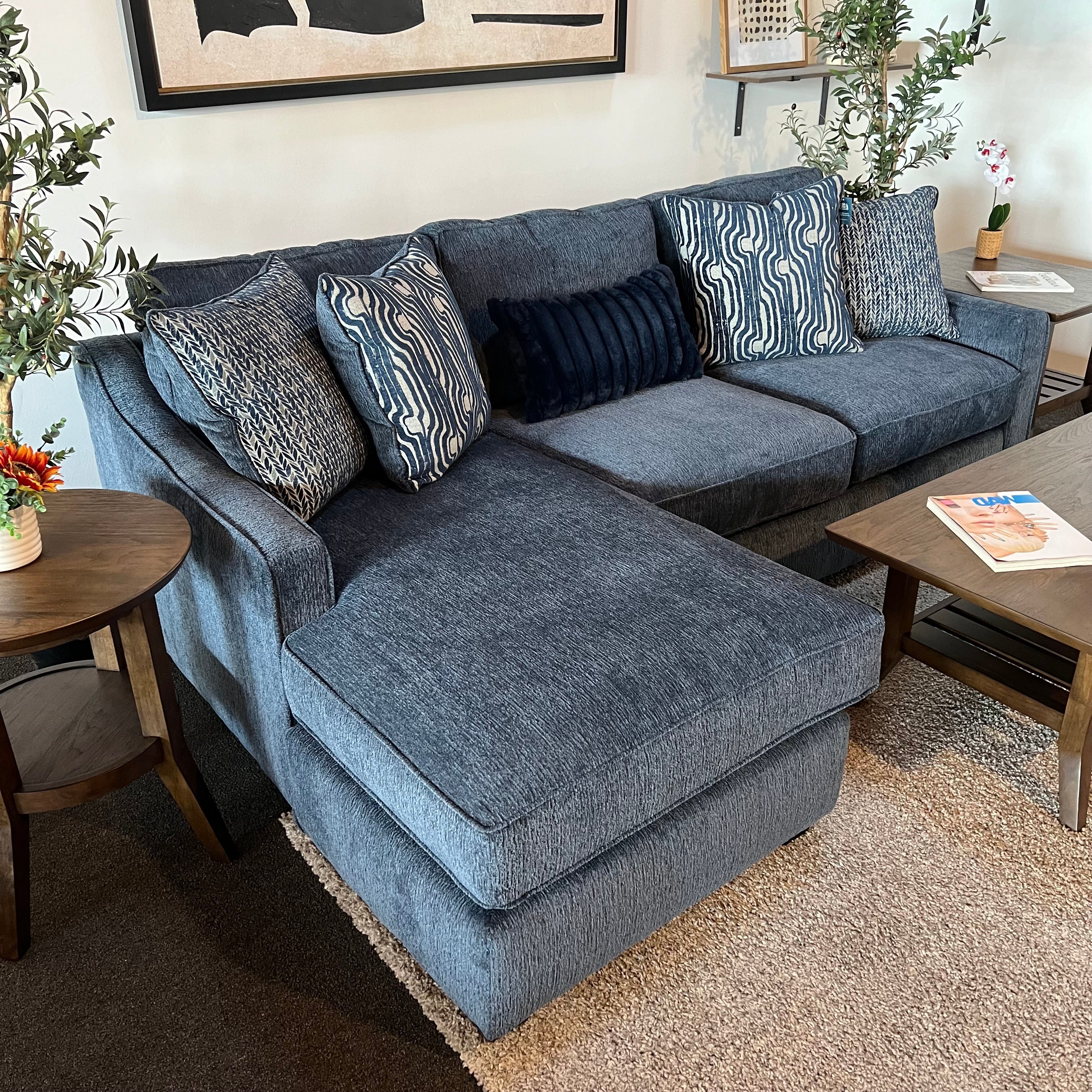 Michigan Sectional Sofa With Reversible Chaise in Blue