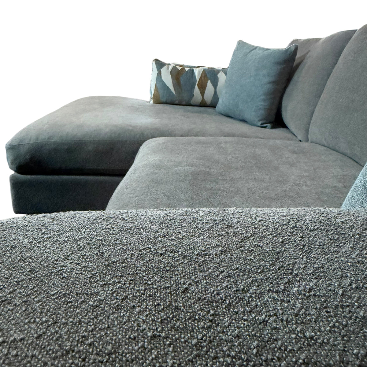 2 Piece Left Arm Facing Chaise Sectional in Gray
