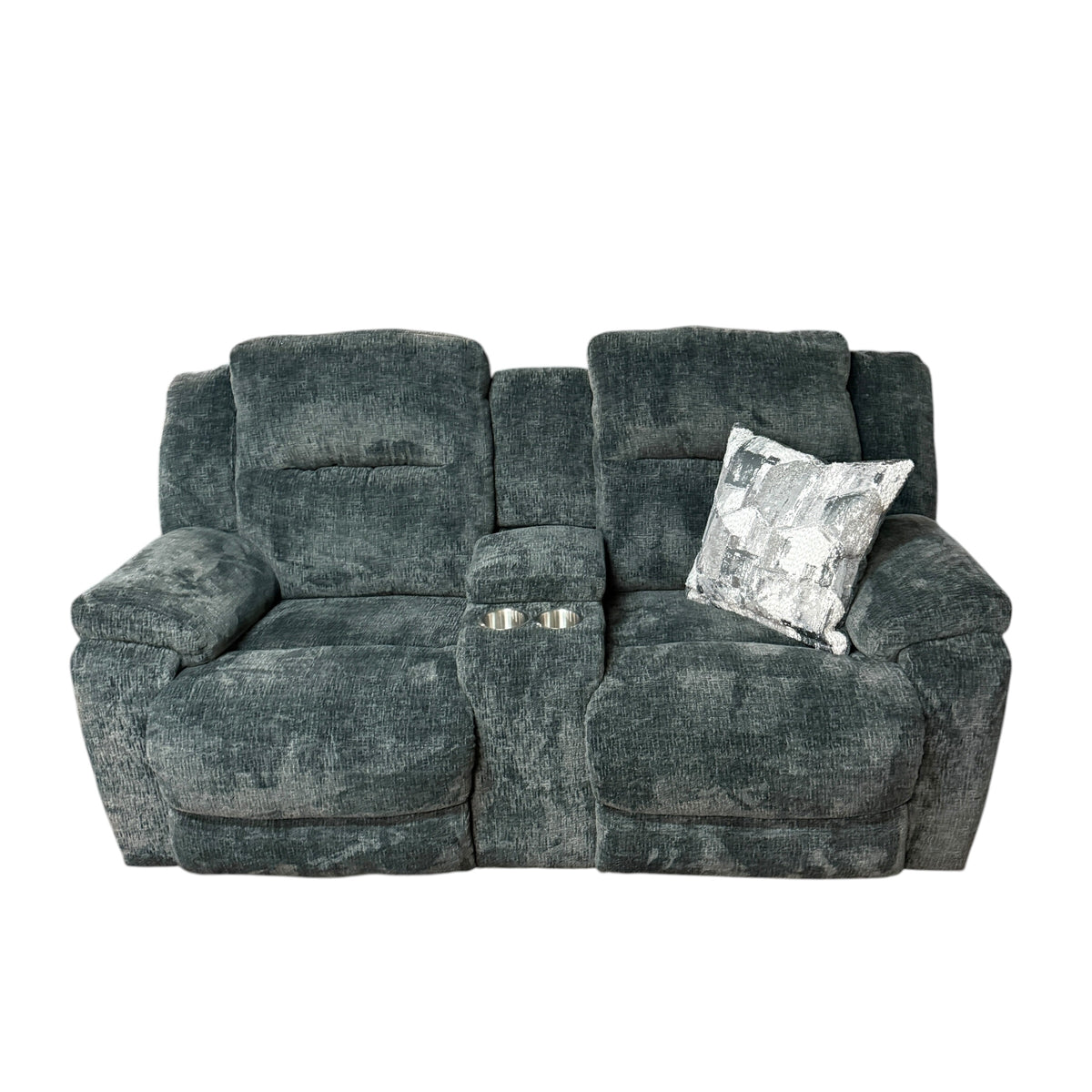 Charcoal Gray Electric Recliner Loveseat