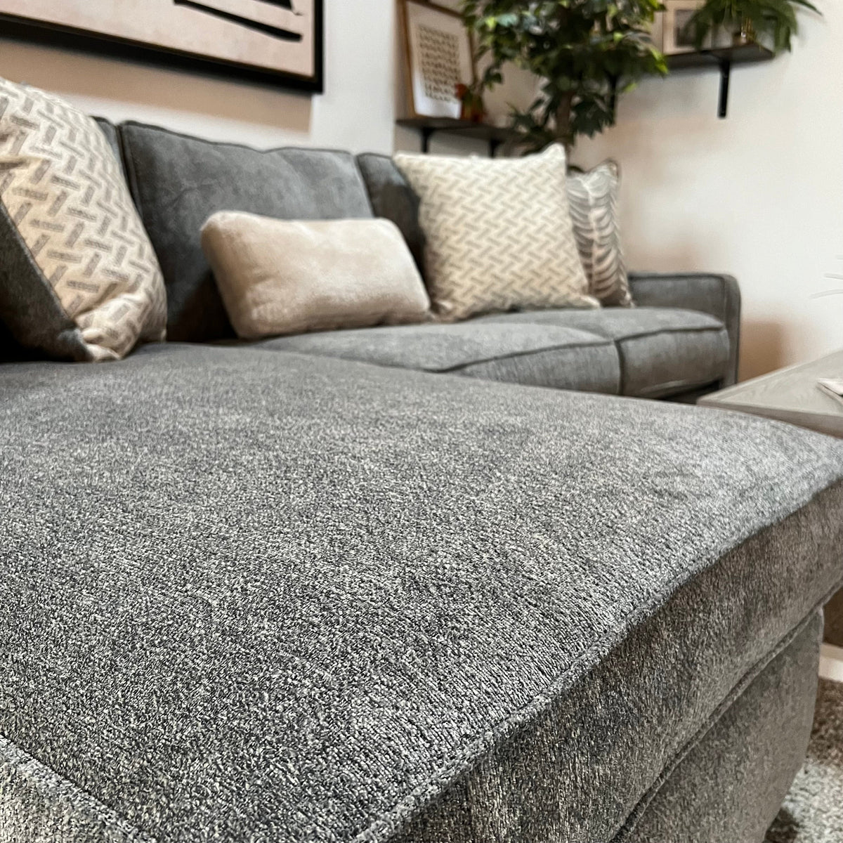 Slate Sectional Sofa with Reversible Chaise