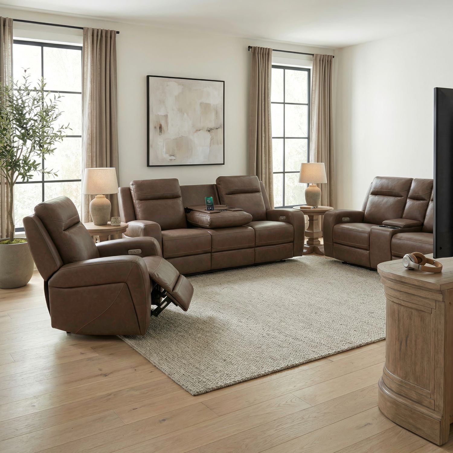 Sofa w/ Loveseat & Recliner