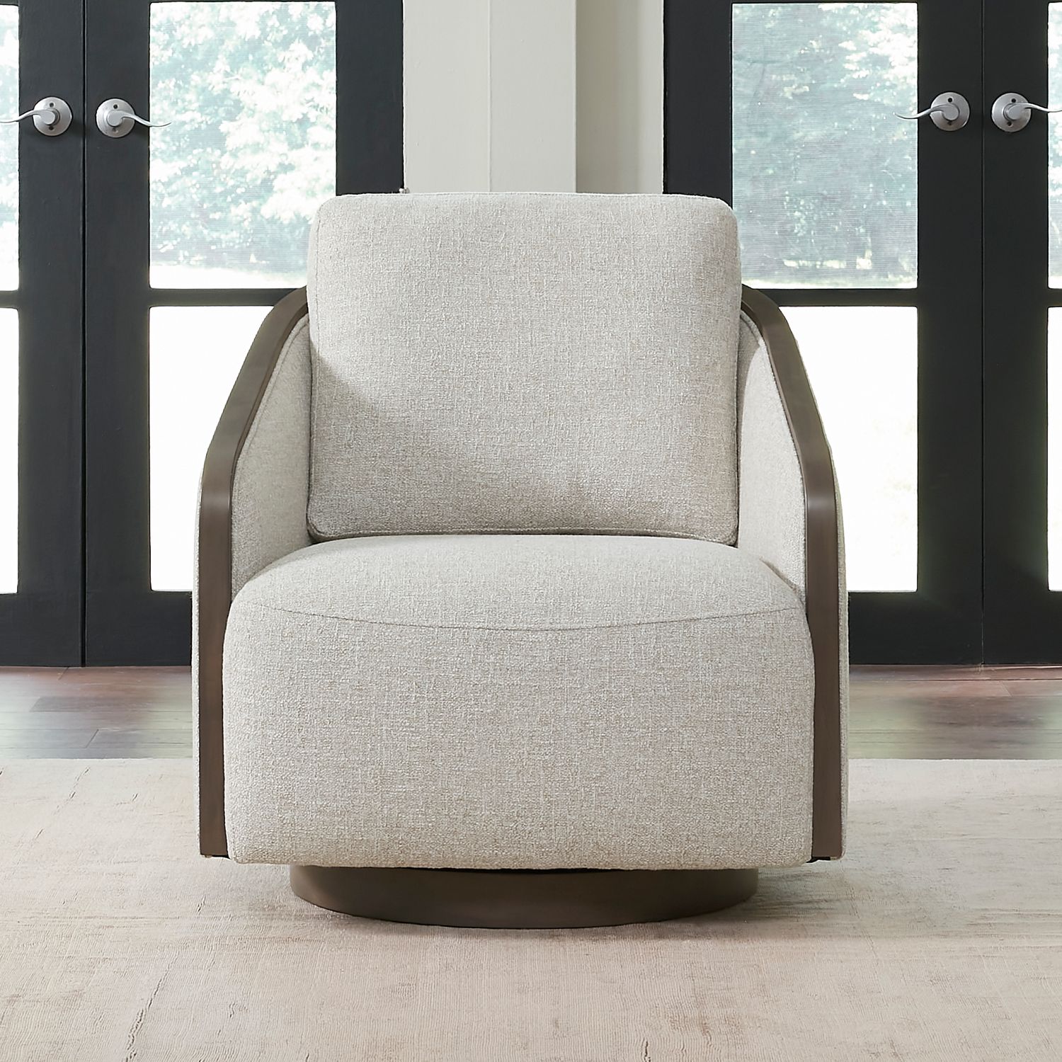 Uph Swivel Accent Chair - Dark Brown