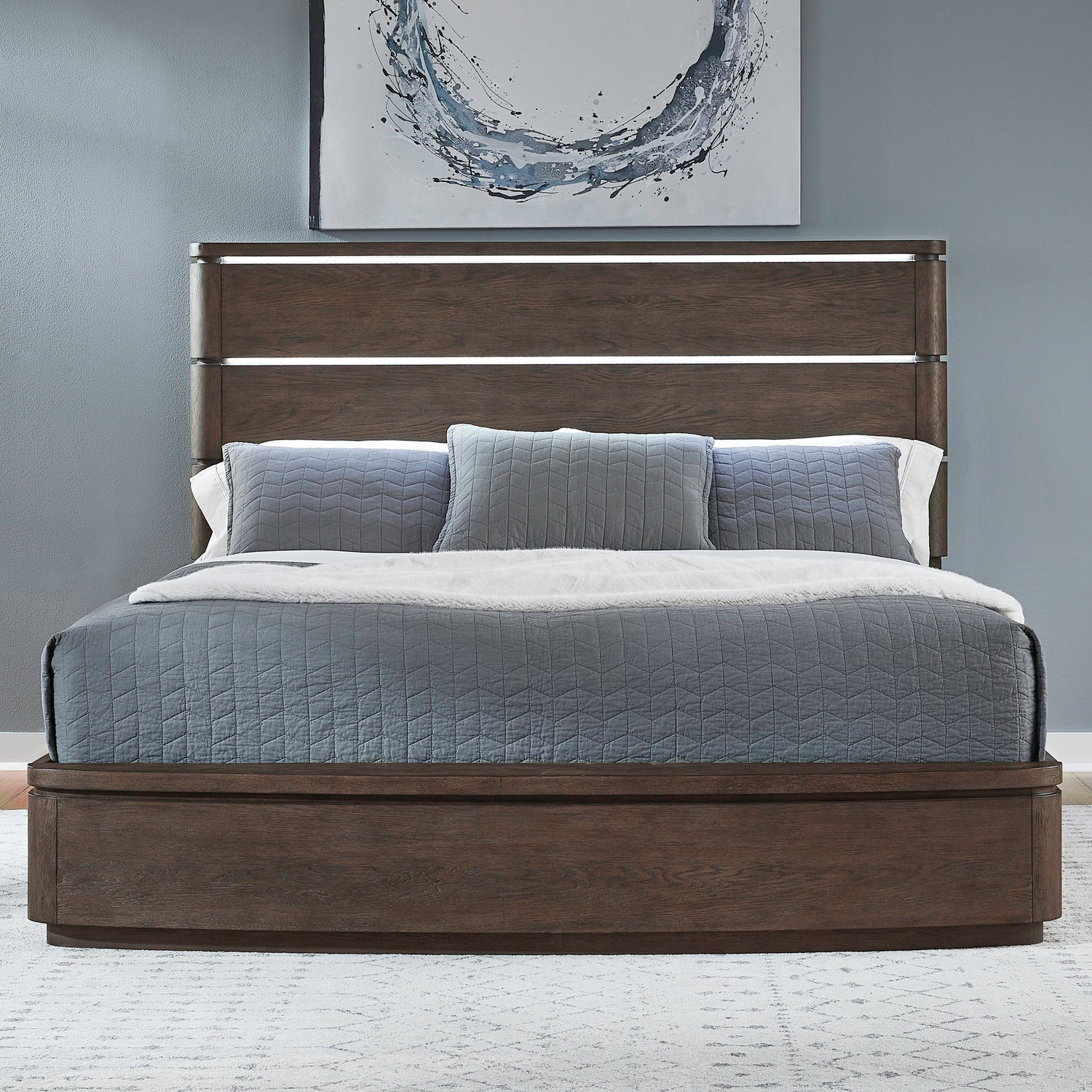 Cascade Falls Panel Bed with LED Lighting