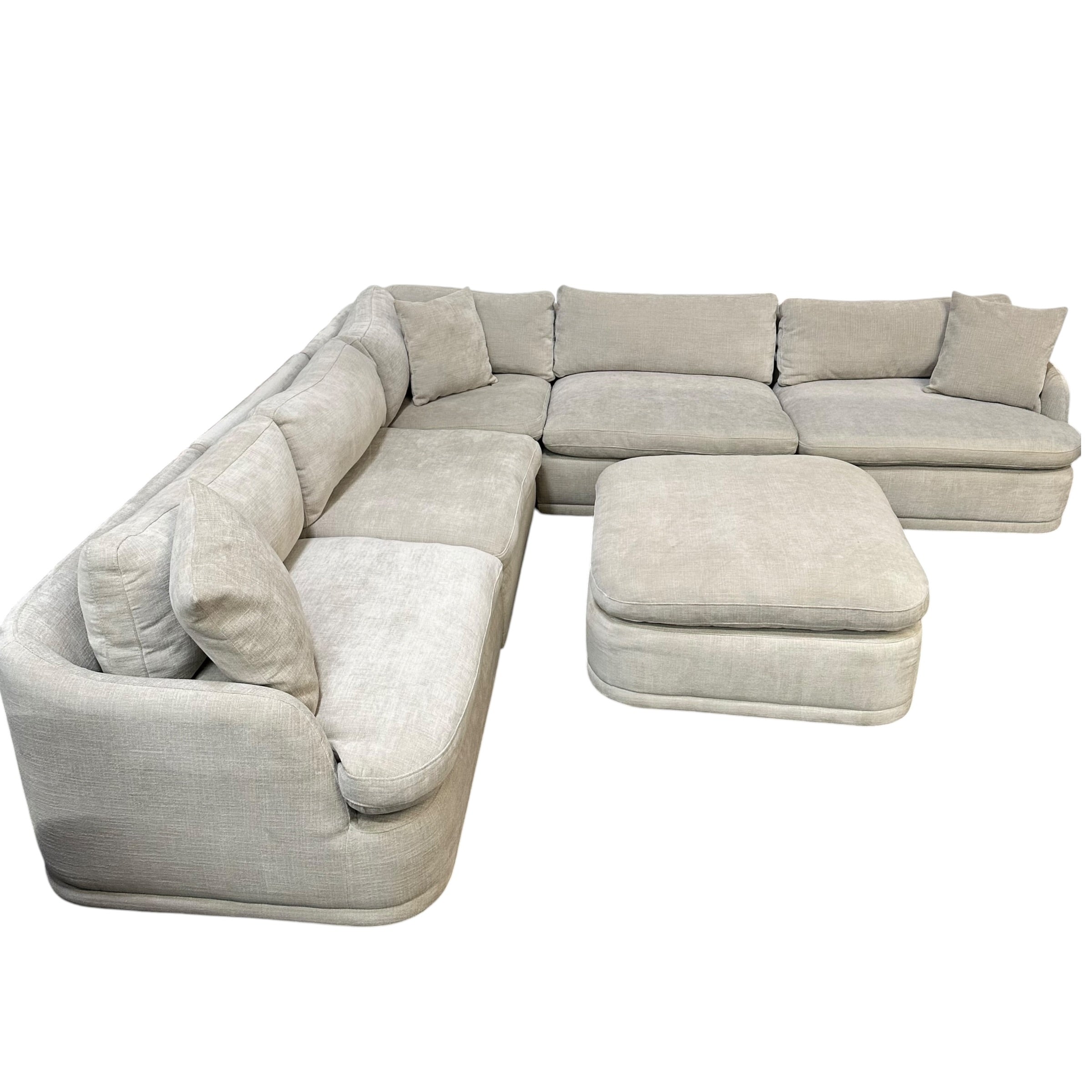 Modular 6 Pc Sectional Cloud Sofa in Gray