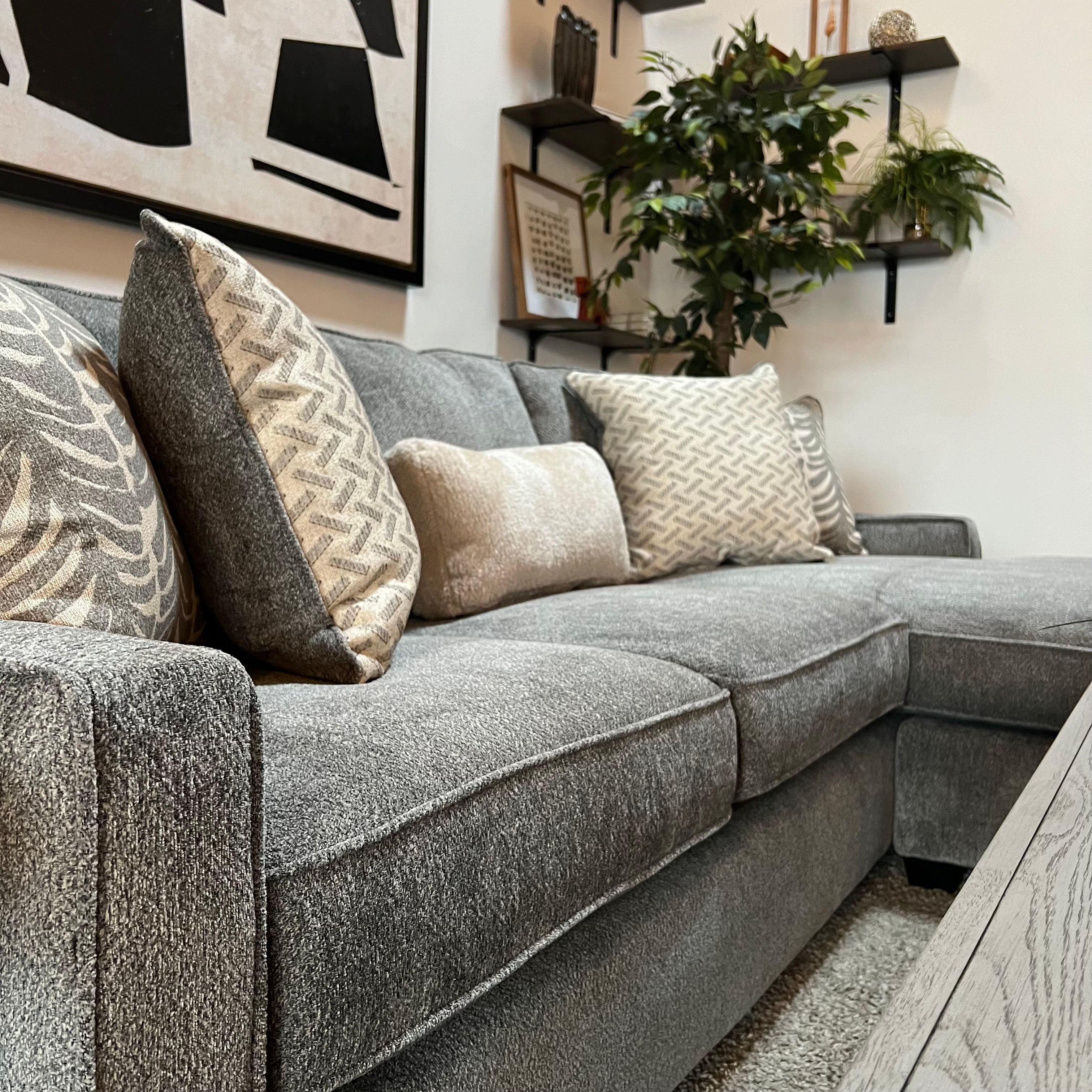 Slate Sectional Sofa with Reversible Chaise