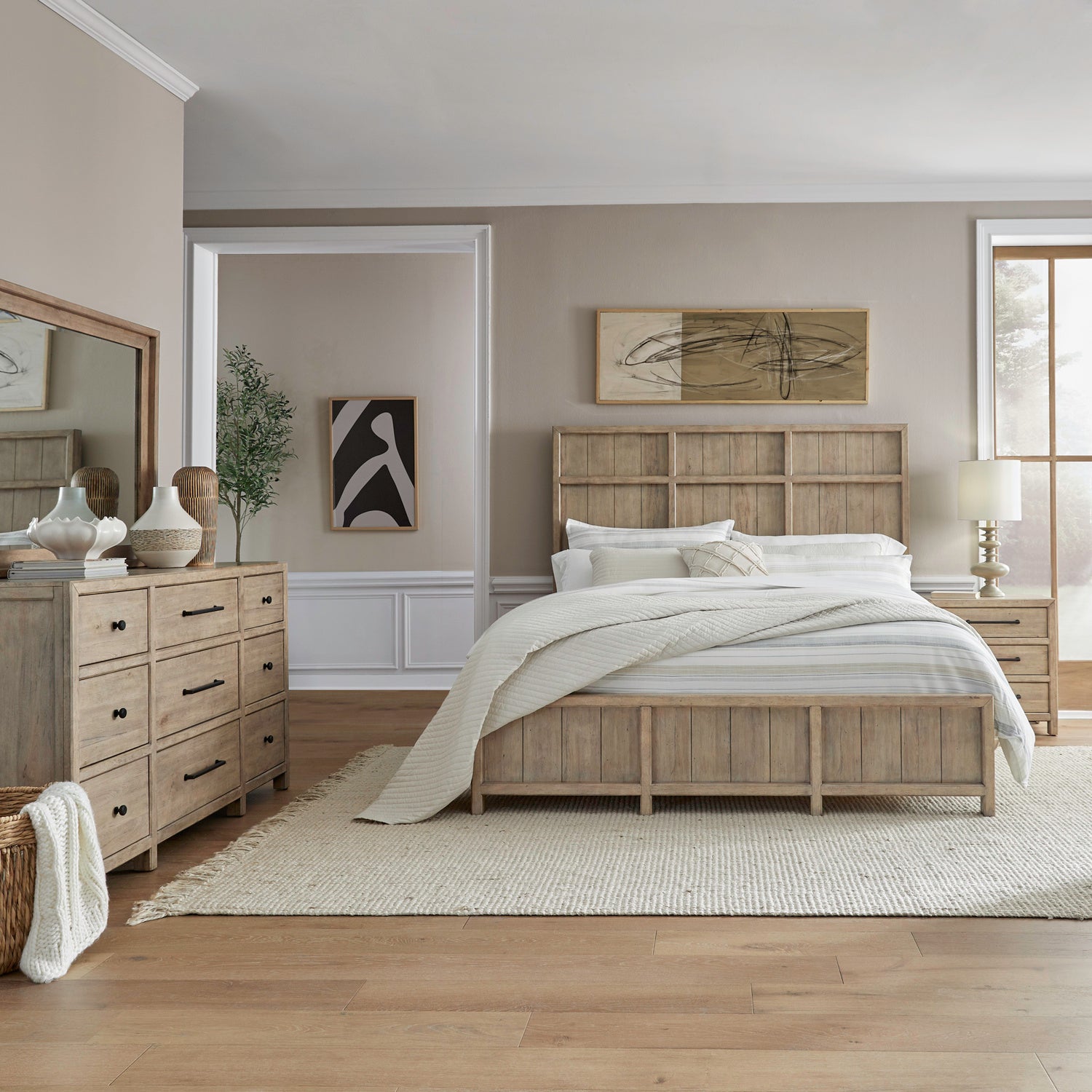 Proximity Place 4-Piece Panel Bed, Dresser, Mirror & Nightstand Set