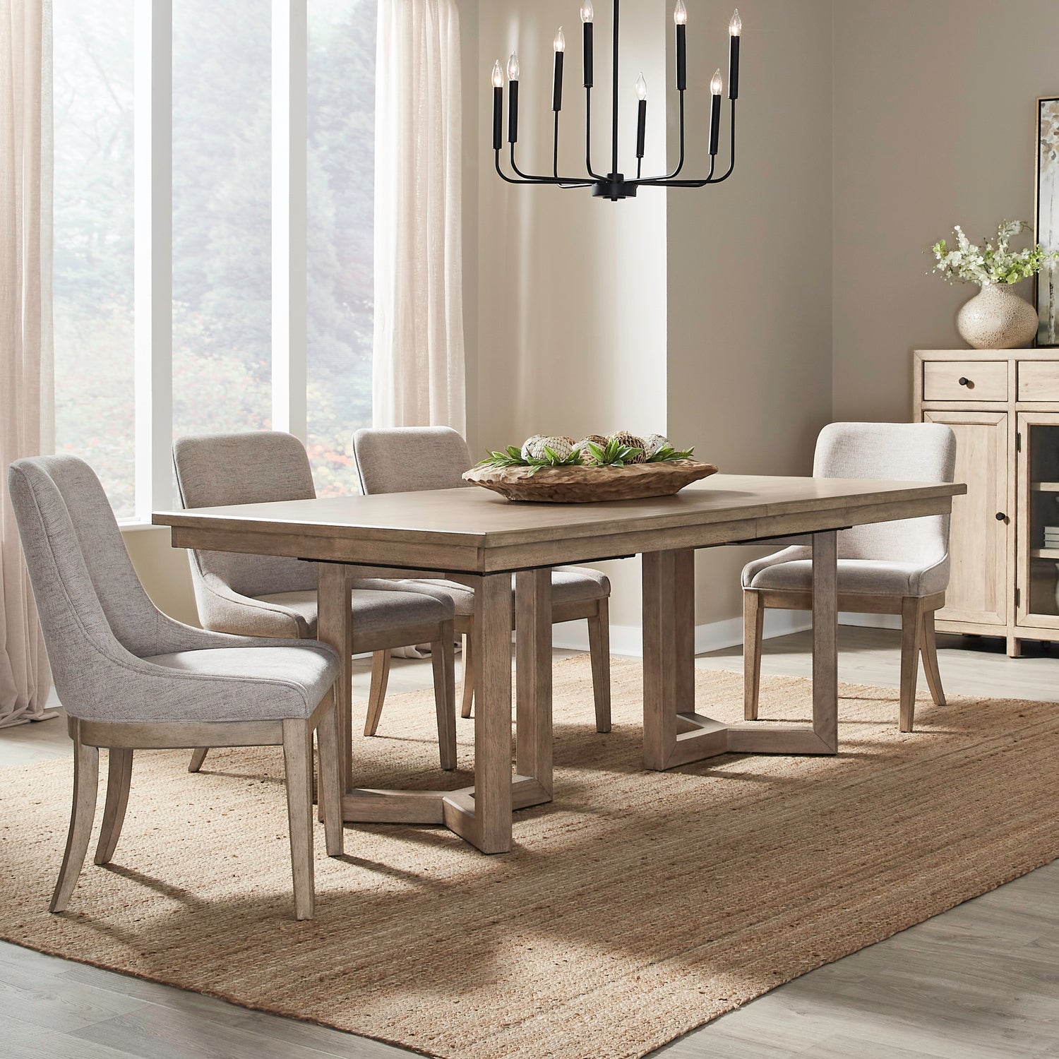 Proximity Place Optional 5-Piece Double Pedestal Dining Table Set