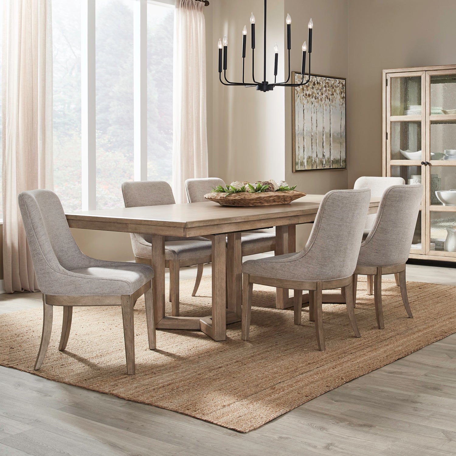 Proximity Place Optional 7-Piece Double Pedestal Dining Table Set