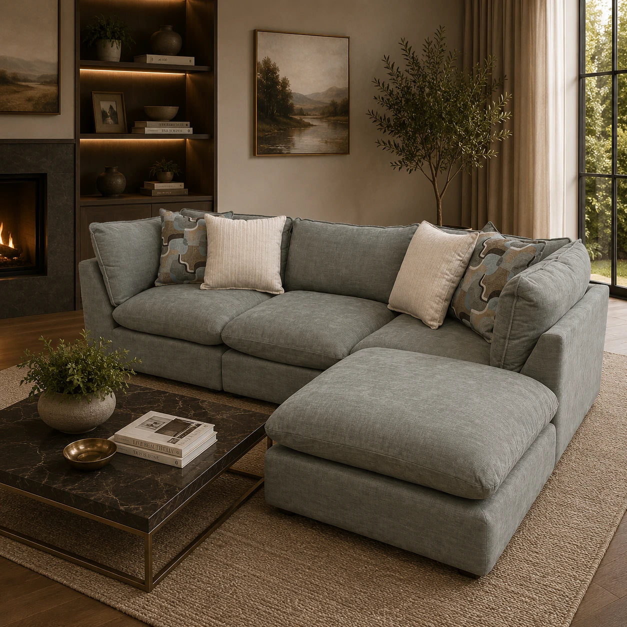 Willow 3-Piece Sofa with Ottoman