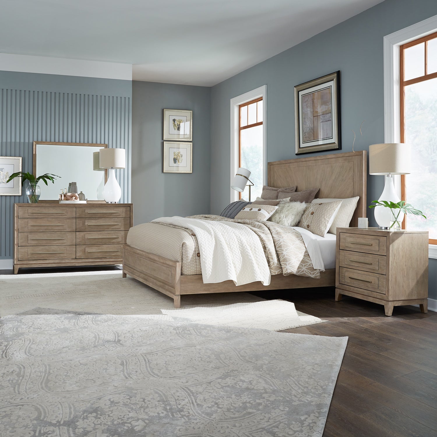 Brentwood 4-Piece Panel Bed, Dresser, Mirror & Nightstand Set