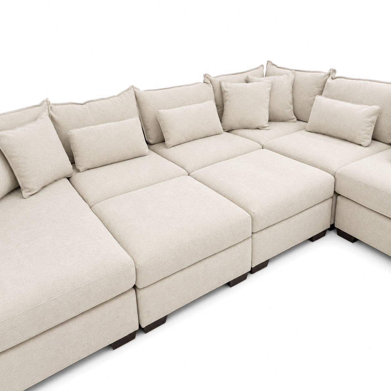 Alina 6 Pc Left Chaise U Shape Sectional with Double Storage Chaise
