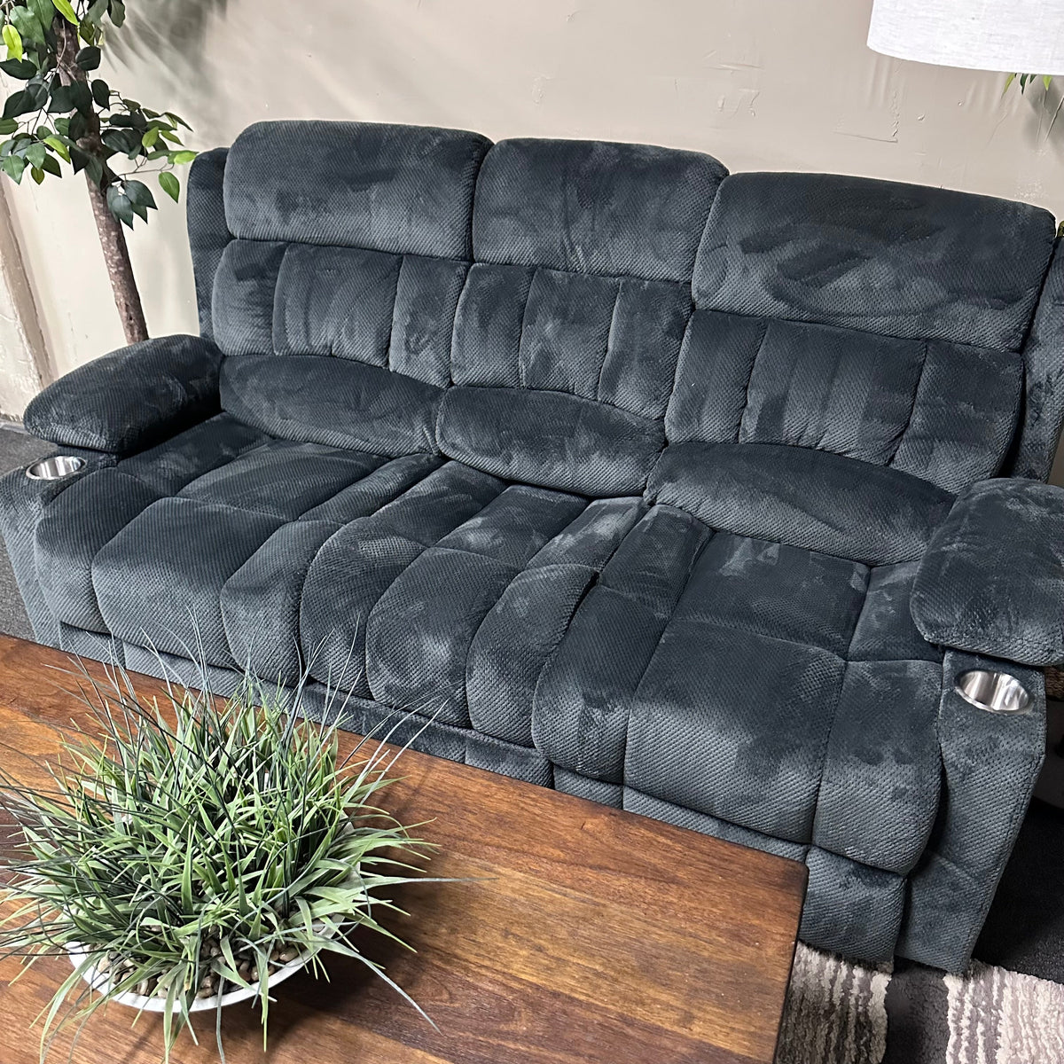 Recliner Sofa Charcoal Gray