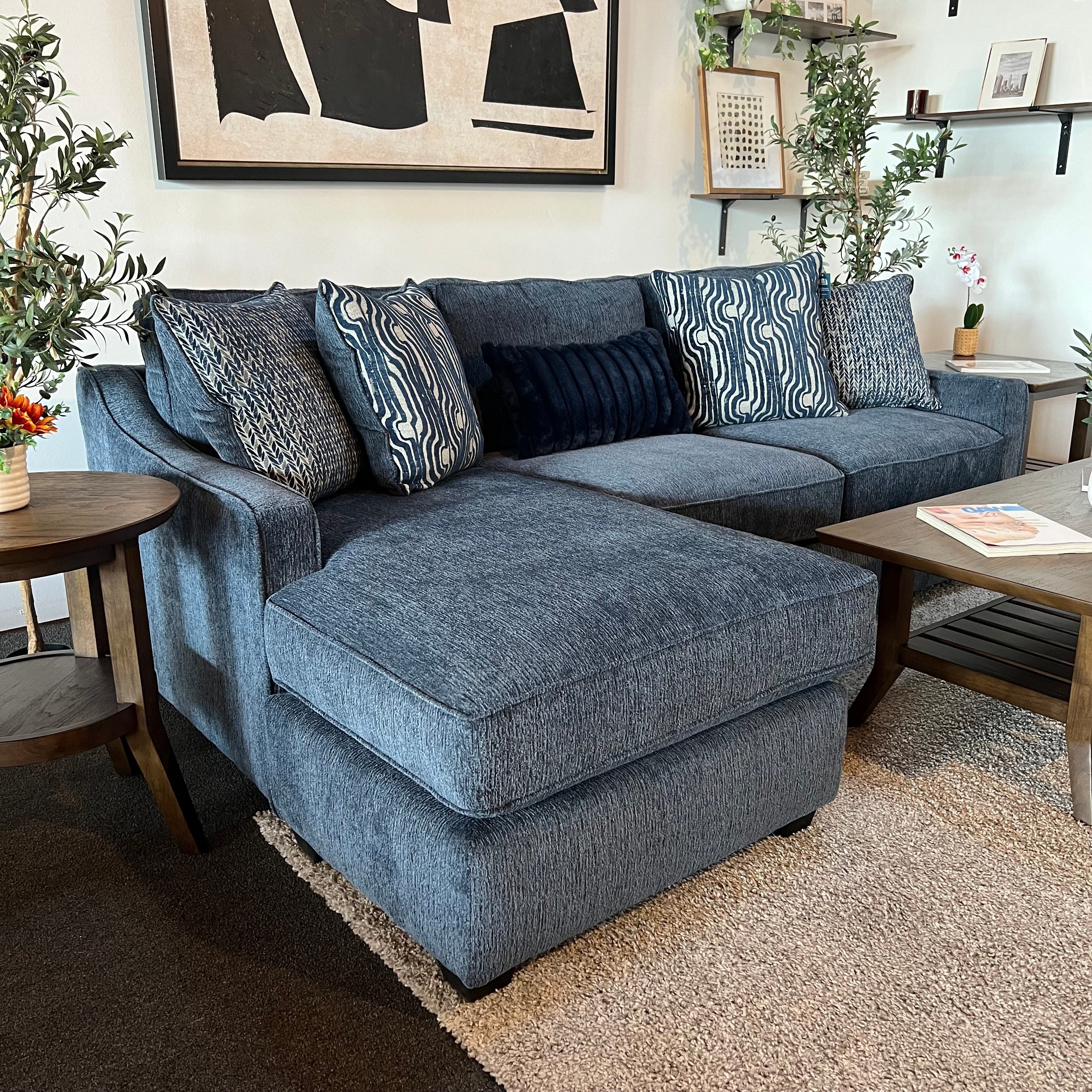 Michigan Sectional Sofa With Reversible Chaise in Blue