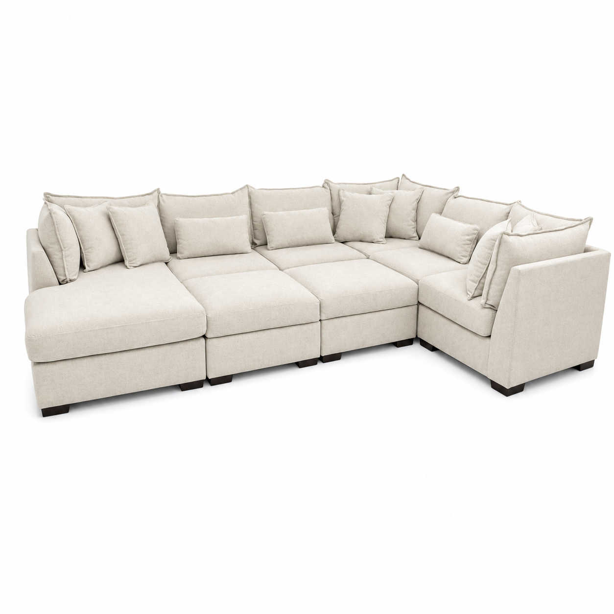 Alina 6 Pc Left Chaise U Shape Sectional with Double Storage Chaise