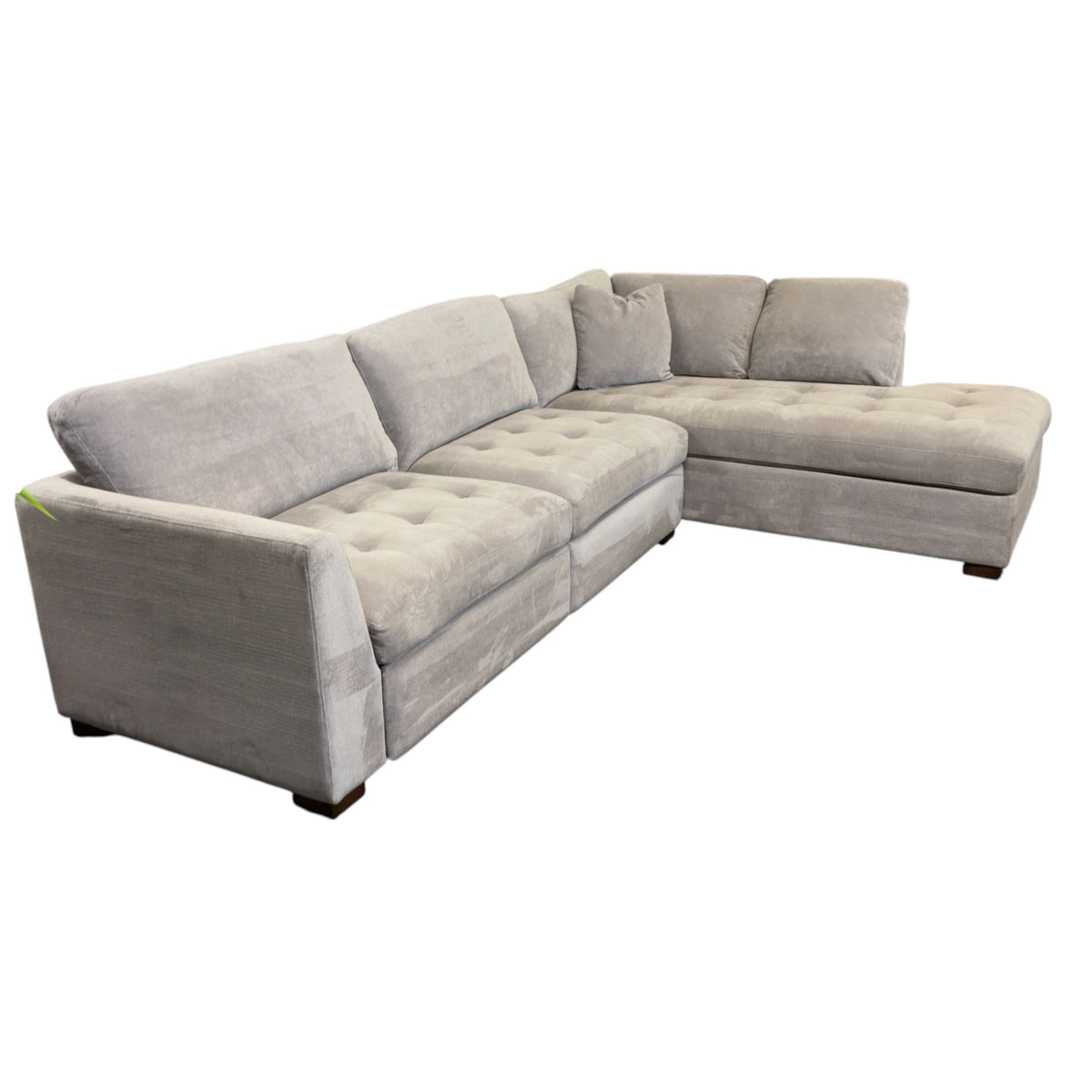 Refurbished Right Arm Facing Bumper Chaise Sectional with Electric Footrest Recliners