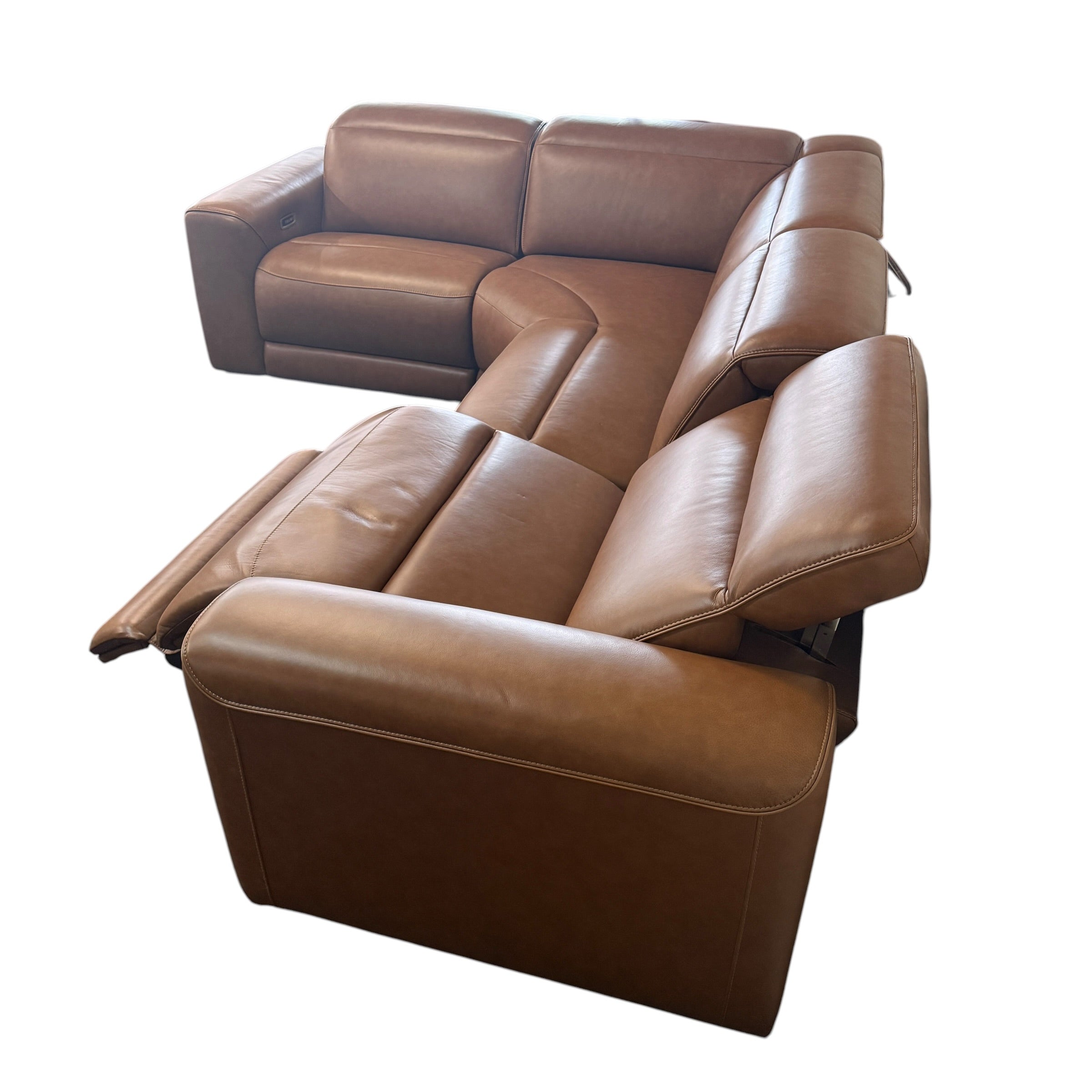 Romy Electric Recliner Modular Sectional in Leather
